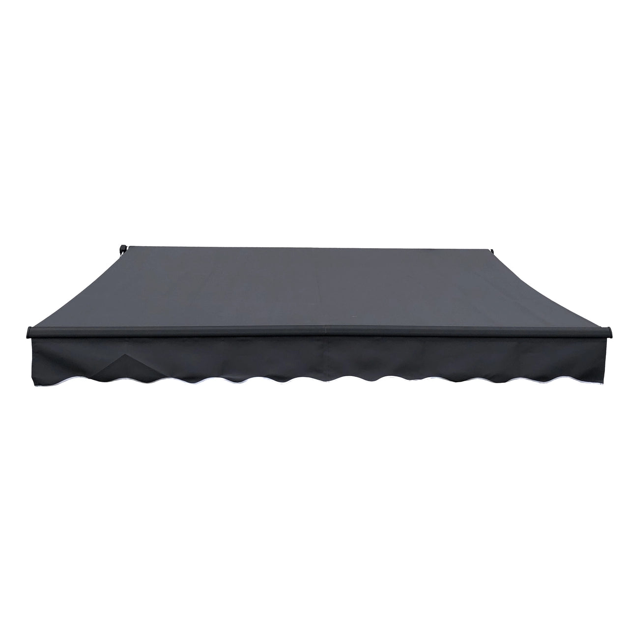 Aleko 10 x 8 Feet Motorized Retractable Patio Awning - Black Frame with Gray Fabric for Outdoor Shade & Sun Protection - Perfect for Backyard, Deck, and Poolside Relaxation