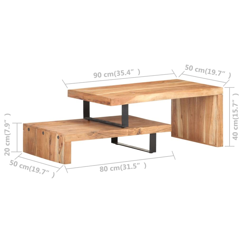 CHARMMA 2-Piece Coffee Table Set - Solid Acacia Wood Modern Living Room Furniture for Small Spaces, Home Decor & Coffee Table Set for Living Room, Office, Lounge