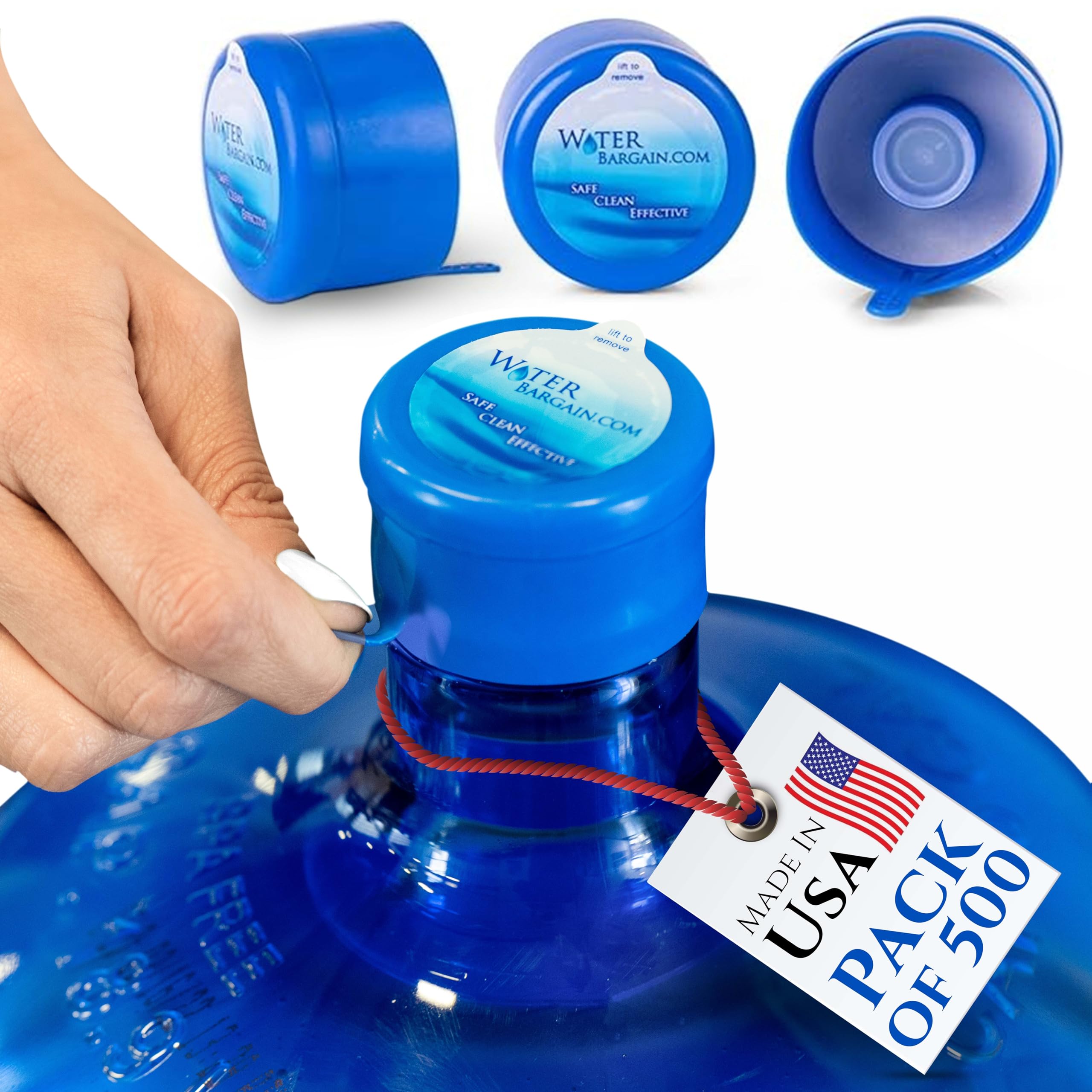 Premium Spill-Proof Water Bottle Caps - USA Made 3 & 5 Gallon Jug Lids - Fits 2, 3, 5, 6 Gallon Containers - Ideal for Camping, Emergency Kits & Office Water Dispensers