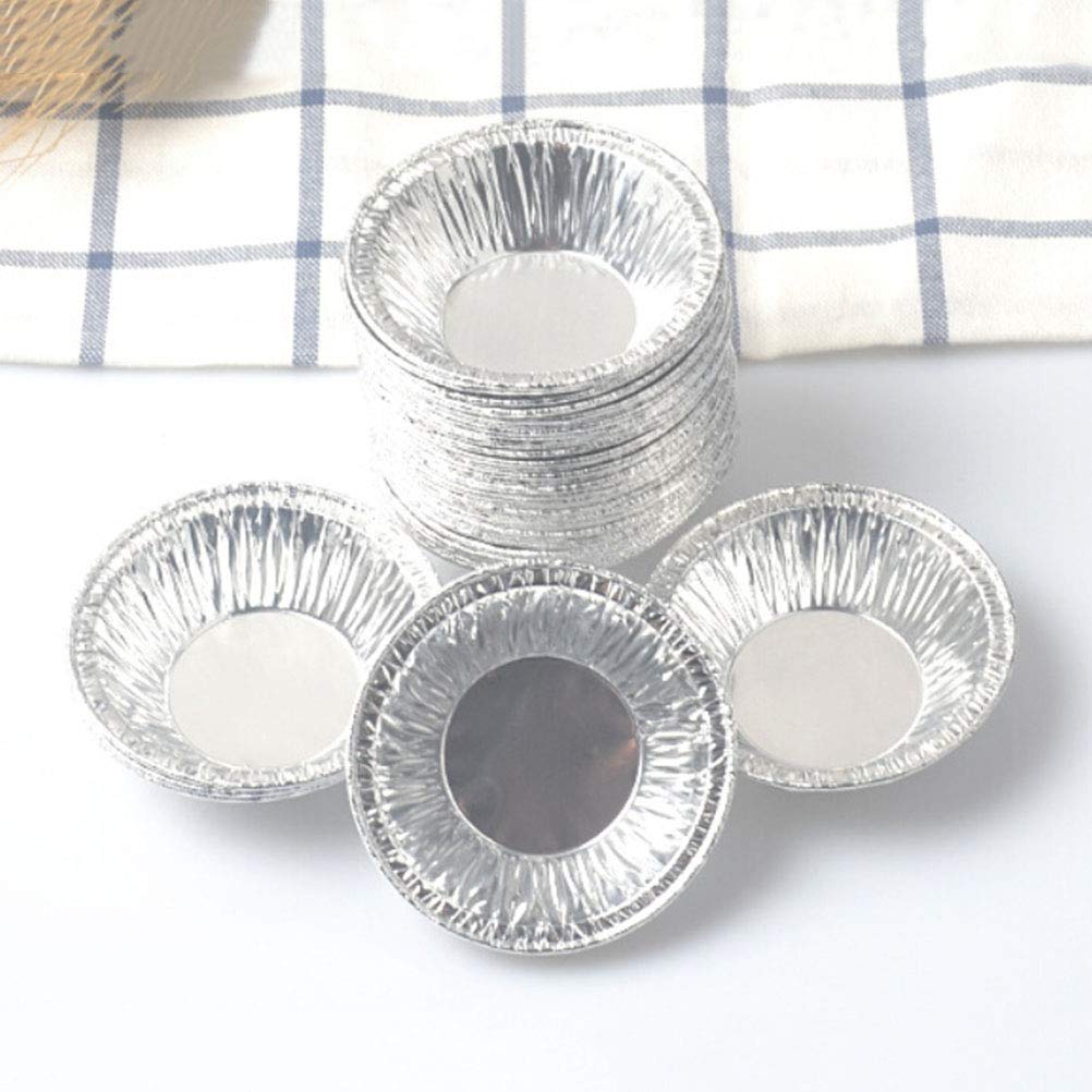 250pcs Aluminum Foil Muffin Cupcake Baking Cups - Round Tartlet Molds for Egg Tarts, Caramel Pudding & Desserts | Reusable Baking Tins for Home, Party & Professional Use