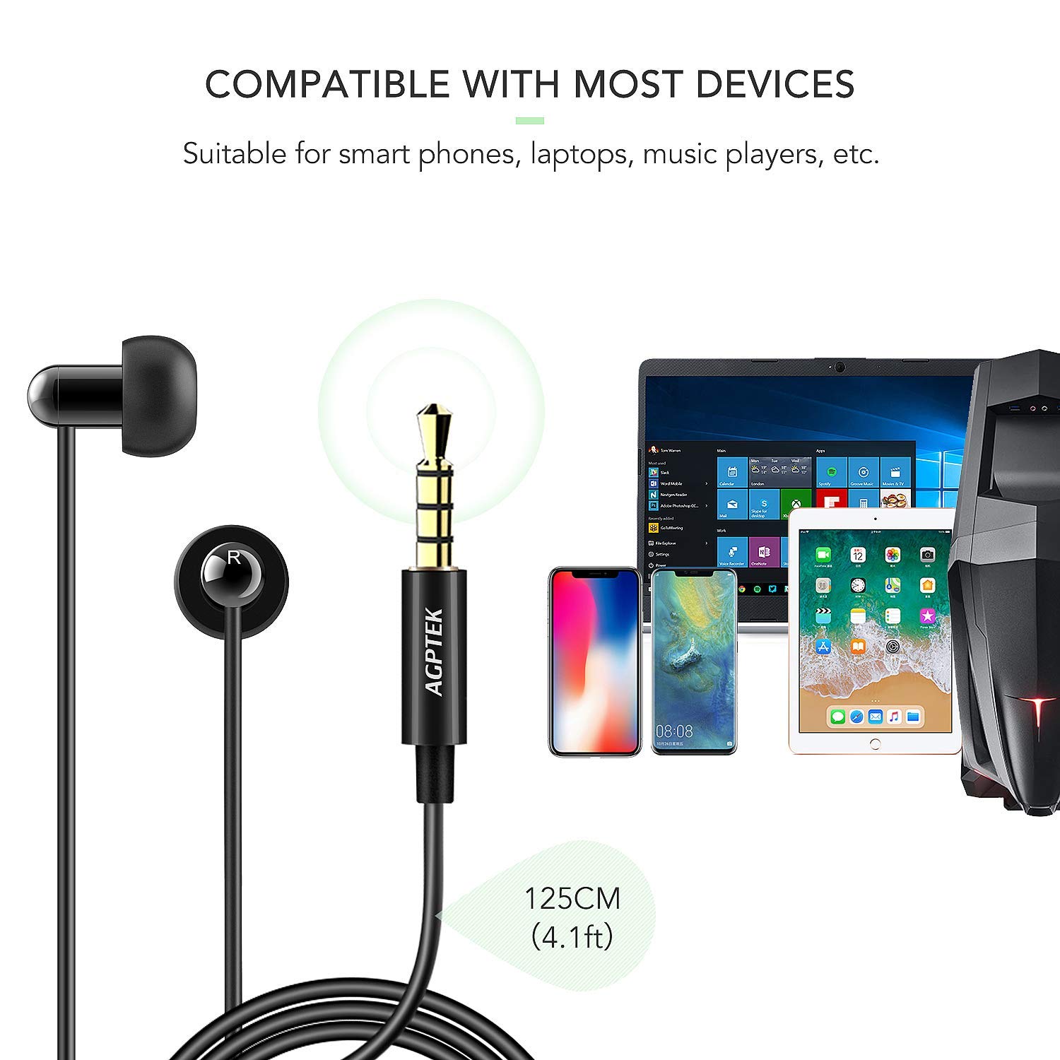 AGPTEK A02 MP3 Player with Noise Cancelling Earbuds - Portable Music Player for Running, Gym Workouts & Sleep | 8GB Storage, FM Radio, Voice Recorder