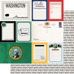 Vintage Travel Scrapbook Paper - 12 x 12 Inch Double Sided Washington Theme - Perfect for Photo Albums, Journaling, DIY Crafts & Memory Books - Scrapbook Customs Collection
