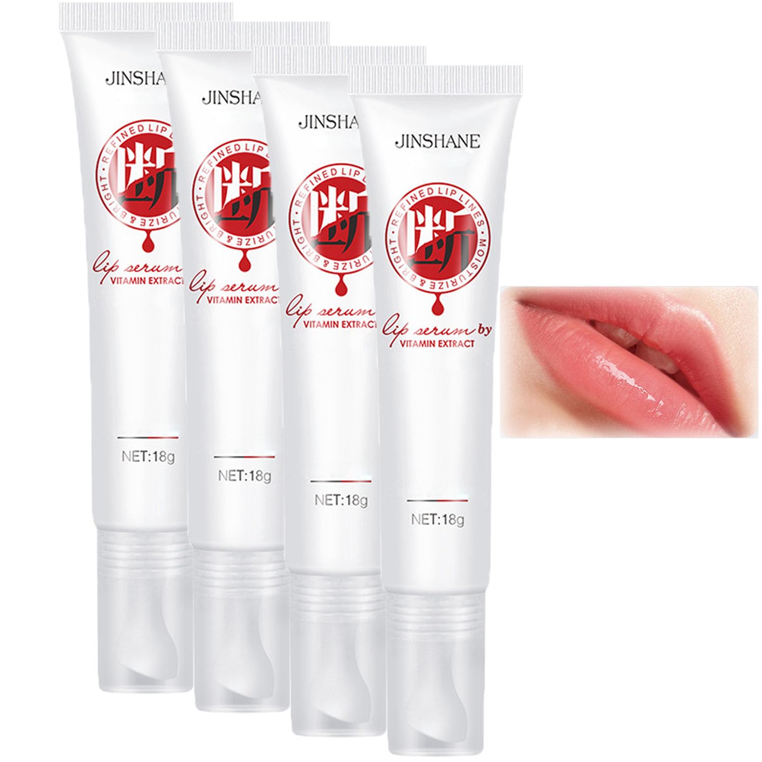 JINSHANE Lip Serum & Balm Set - Korean Dark Lip Treatment, Moisturizing Nourishing Essence for Dry Lips (4PCS) | Perfect for Night Care, Daily Hydration & Lip Makeup Prep