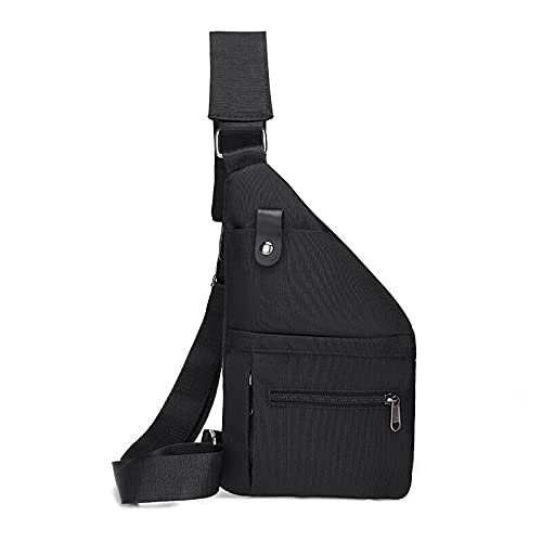 TRPERS Men's Waterproof Shoulder Bag - Crossbody Chest Pack for Outdoor, Travel & Daily Use - Medium Size in Black - Perfect for Hiking, Commuting & Casual Wear