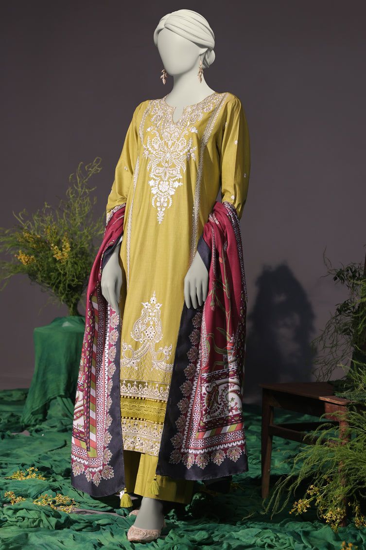 Premium Cambric Green Stitched Suit by J. Junaid Jamshed | Formal Men's Wear for Weddings, Office & Special Occasions