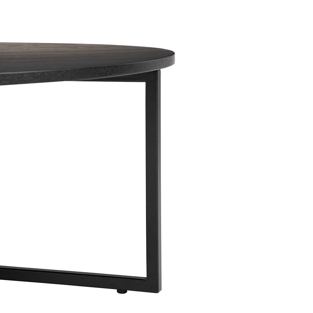 Round Coffee Table 100cm - Modern Black Wooden Living Room Table for Small Spaces | Perfect for Apartments, Studios & Cozy Home Decor