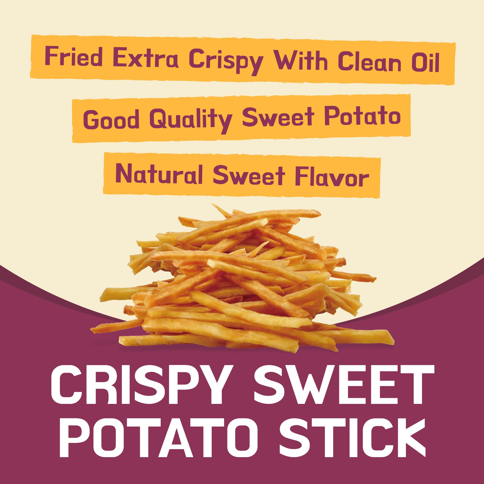 Crispy Sweet Potato Chips - Gluten Free, Non-GMO Vegan Snack - Thin Sliced Korean Yam Fries (10.5oz Pack) | Perfect for On-the-Go, Movie Nights & Healthy Snacking