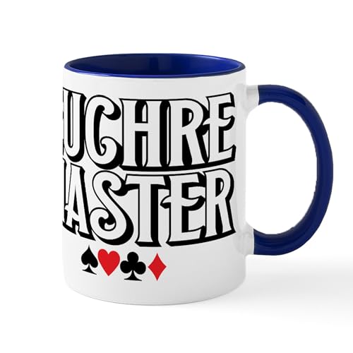White/Navy Inside - Euchre Master Mugs