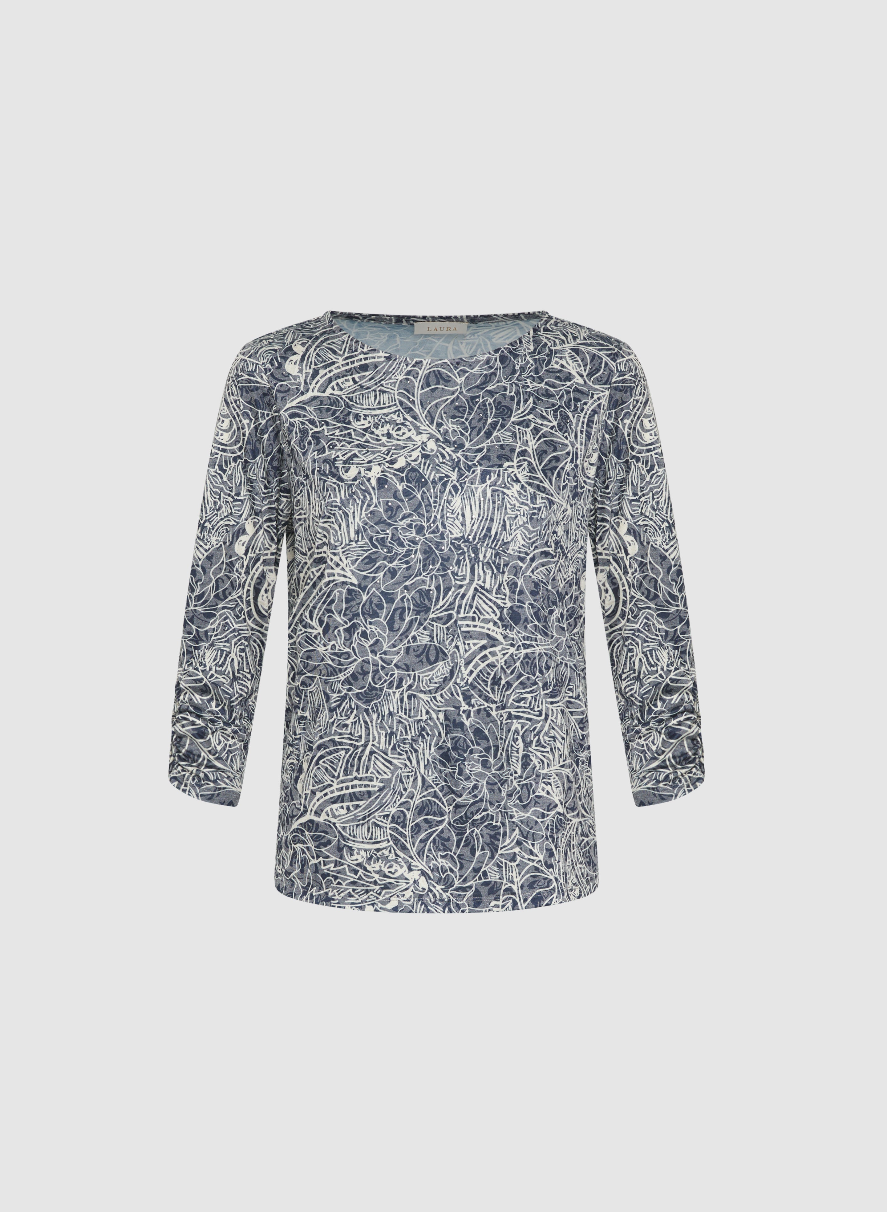 Stylish Embellished Mixed Print Top for Women | Trendy Floral & Geometric Design | Perfect for Casual Outings & Date Nights