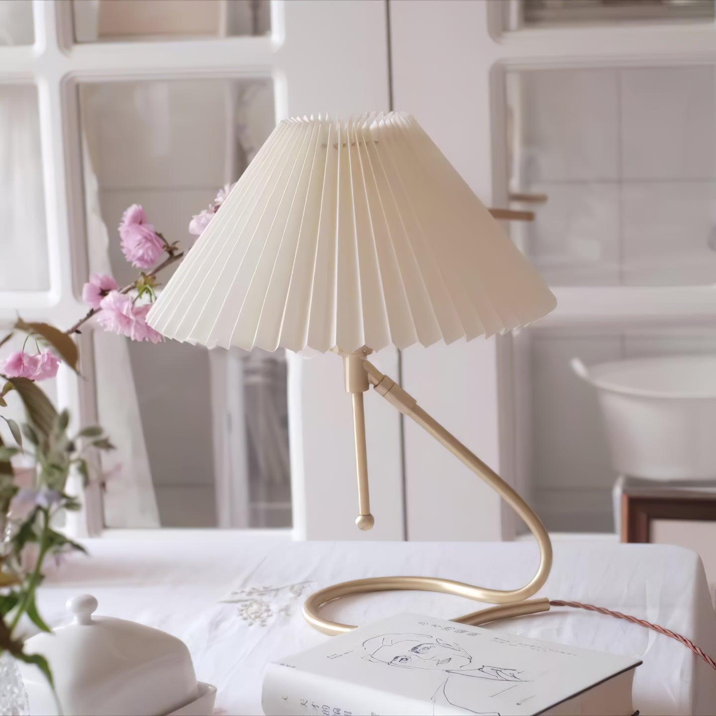 Levitate Pleated Table Lamp - Modern LED Nightstand Light for Bedroom, Living Room & Office - Soft Ambient Lighting for Relaxation & Decor