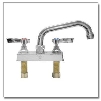 CHG Deck Mount Faucet KL11-4006-JF - Stainless Steel Kitchen Sink Faucet with Pull-Out Sprayer for Modern Home & Restaurant Use