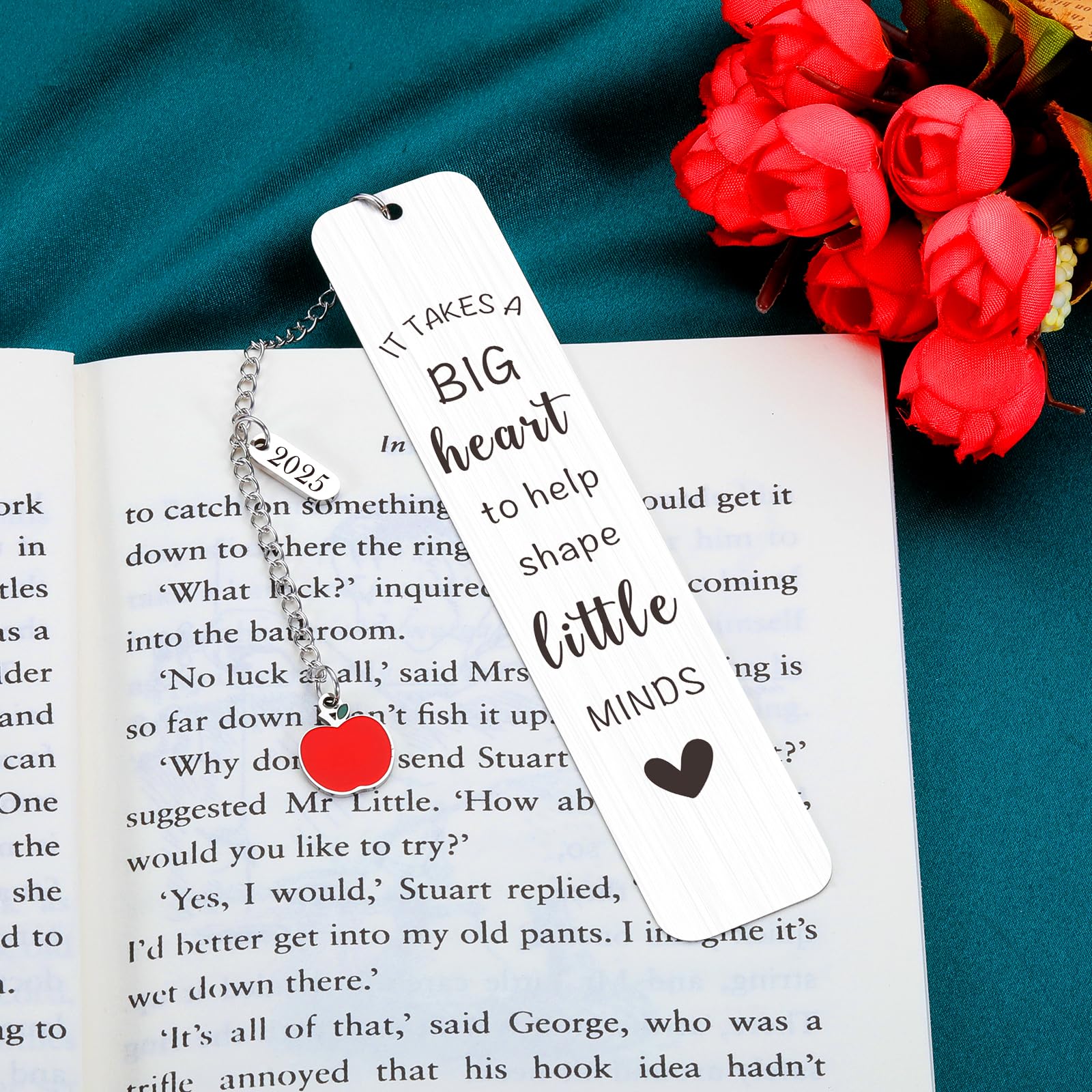 Teacher Bookmark with Chain - Christmas, Graduation Gift for Teachers - Perfect for Back to School & Appreciation