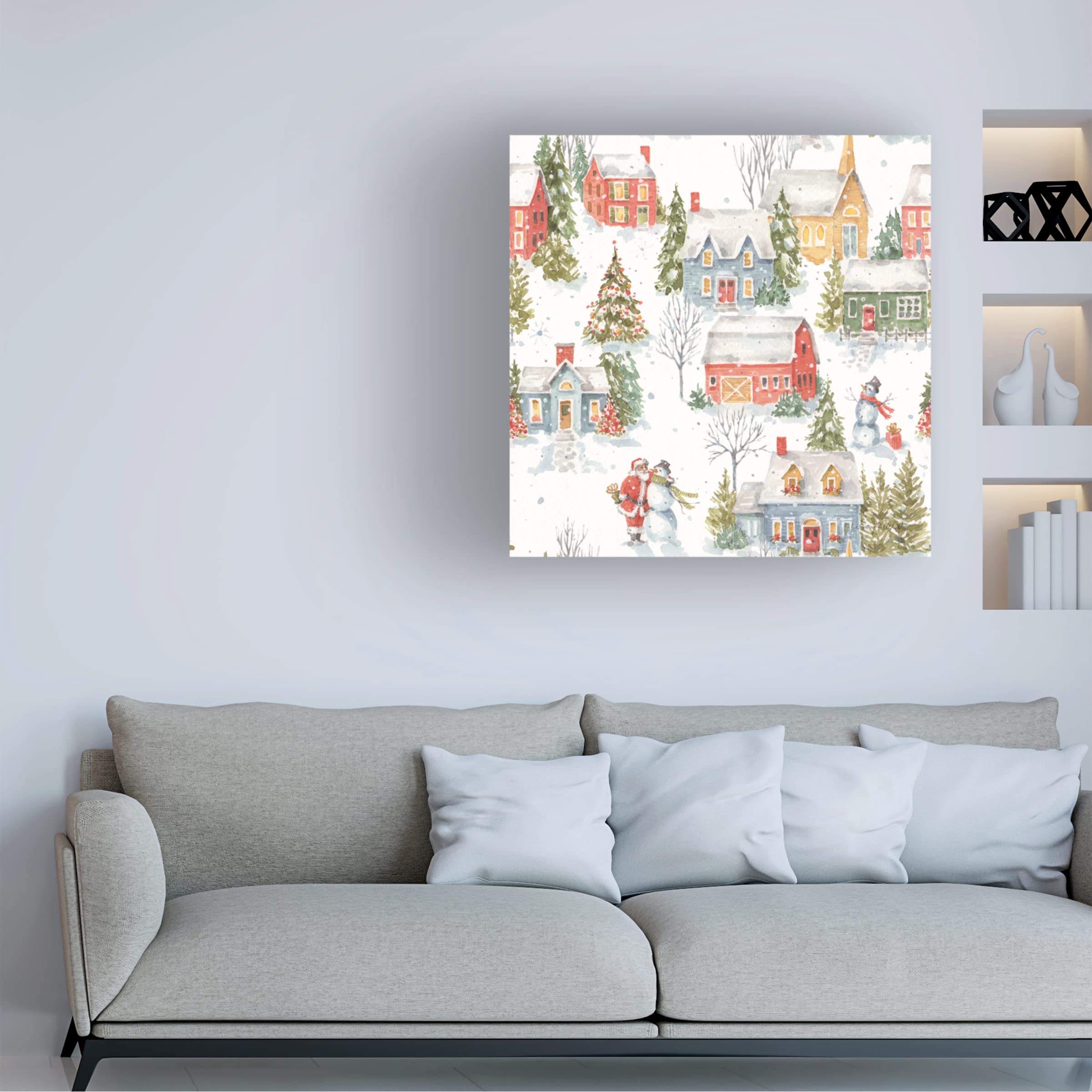 Lisa Audit 'Welcoming Santa 11' Canvas Wall Art Print - Holiday Home Decor for Christmas Living Room & Bedroom