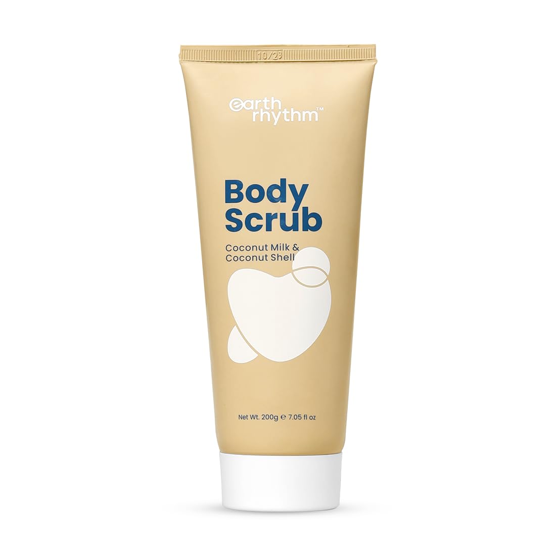Earth Rhythm Coconut Milk & Shell Body Scrub - Exfoliating & Moisturizing for Soft, Smooth Skin | 200g Natural Skincare for Men & Women | Perfect for Shower, Spa & Post-Workout Care