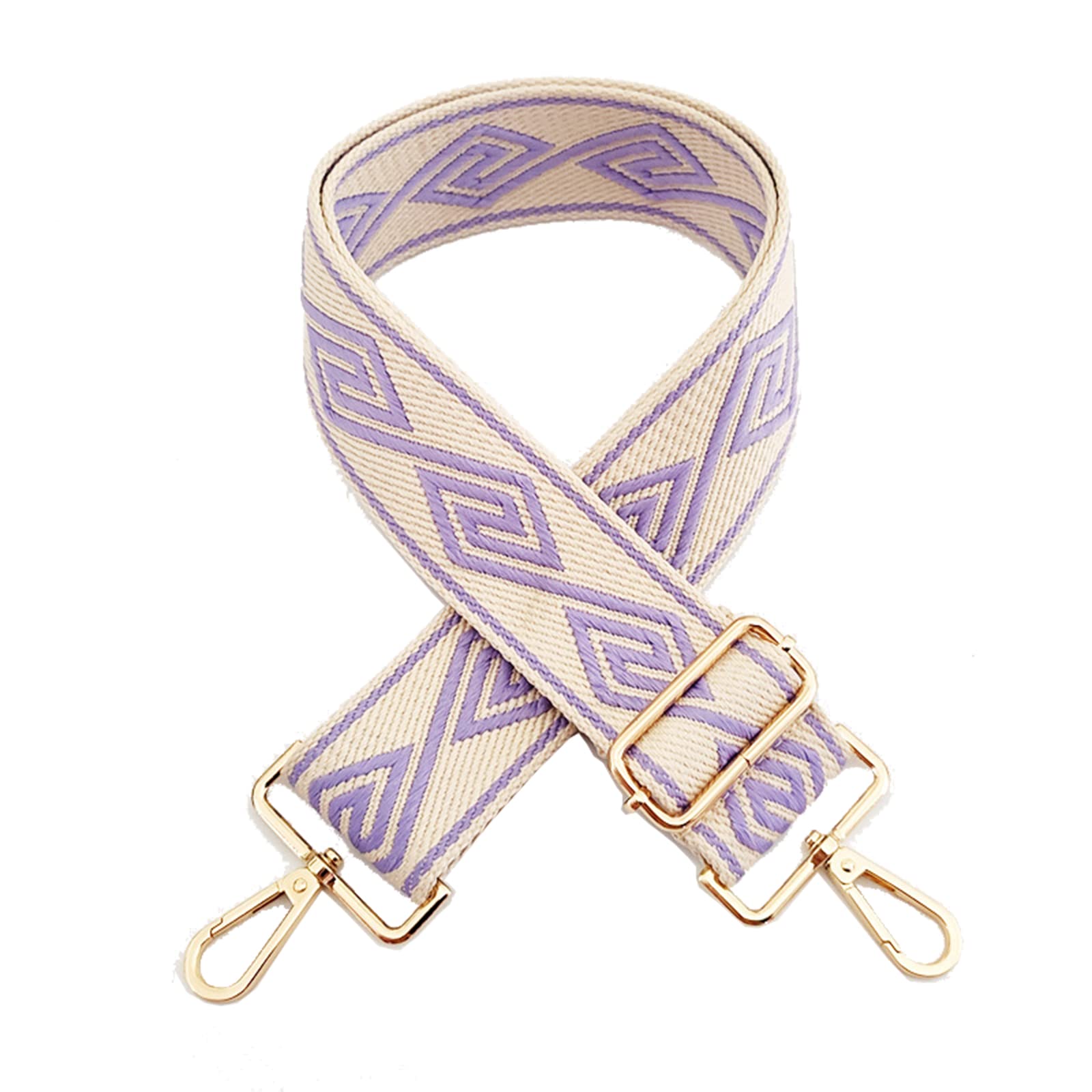 Adjustable Crossbody Handbag Strap Replacement - Wide Diamond Pattern Purse Strap Extender (Light Purple) for Women's Shoulder Bags & Tote Bags | Fashion Accessory & Daily Use