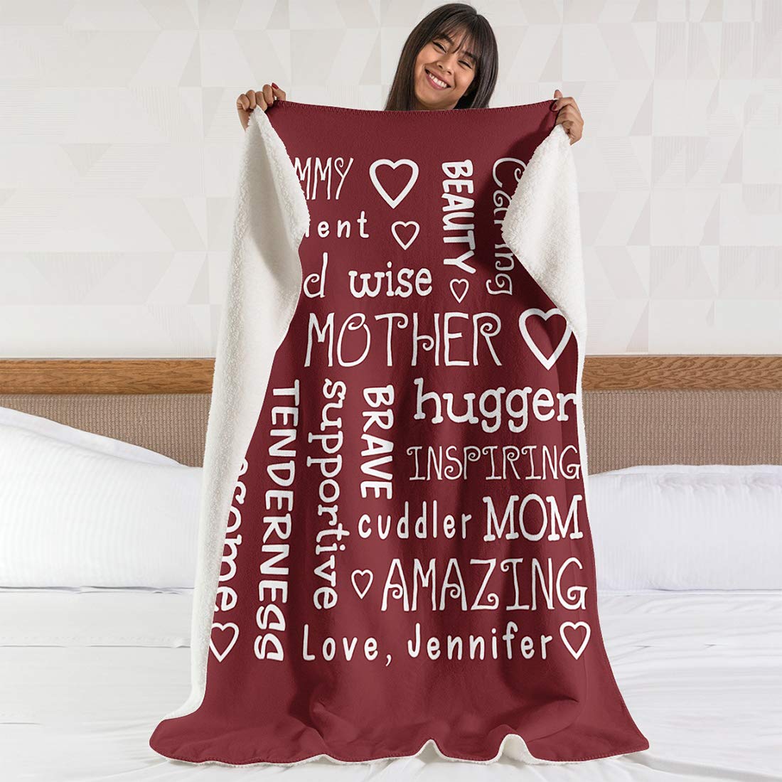 Custom Personalized Blanket for Mom from Daughter & Son - Mothers Day Gift with Kids Names - 'To My Mom We Love You' Sherpa Throw Blanket 60