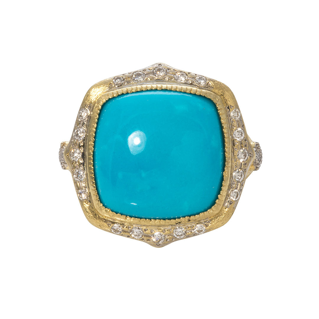Jude Frances Moroccan Marrakesh Cushion Turquoise Ring - Handmade Boho Chic Jewelry for Women, Perfect for Festivals, Weddings & Everyday Wear