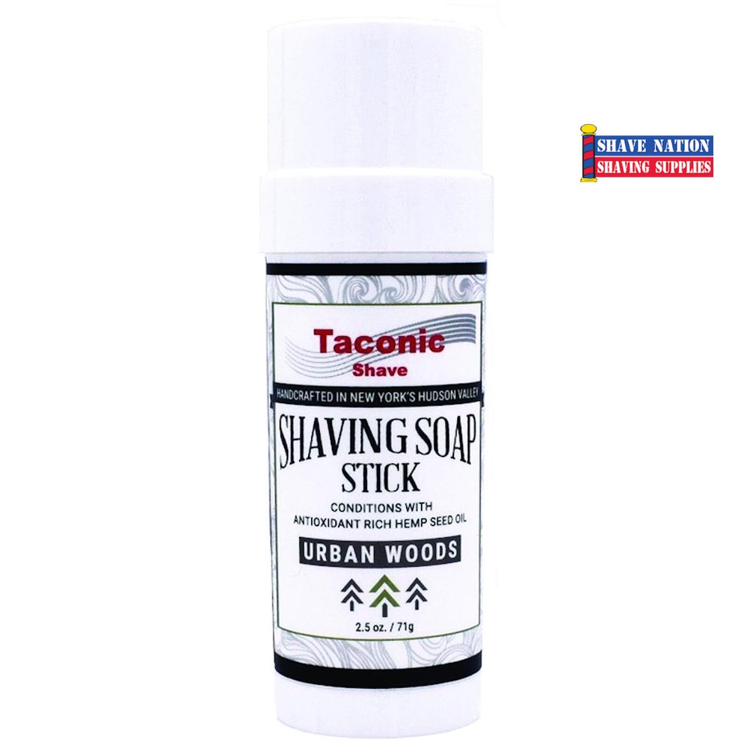 Taconic Urban Woods Shaving Stick for Men - Natural & Organic Shaving Soap - Perfect for Travel & Daily Grooming Routine