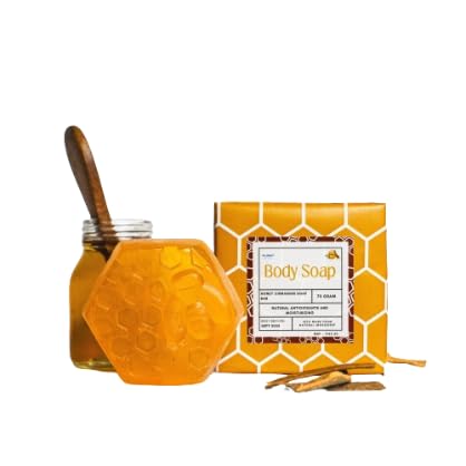 Honey Cinnamon Bath Soap with Rosewood - pH Balancing Natural Skin Care Bar (4 x 70g) for Relaxing Bath & Sensitive Skin | Moisturizing Handmade Soap for Women & Men