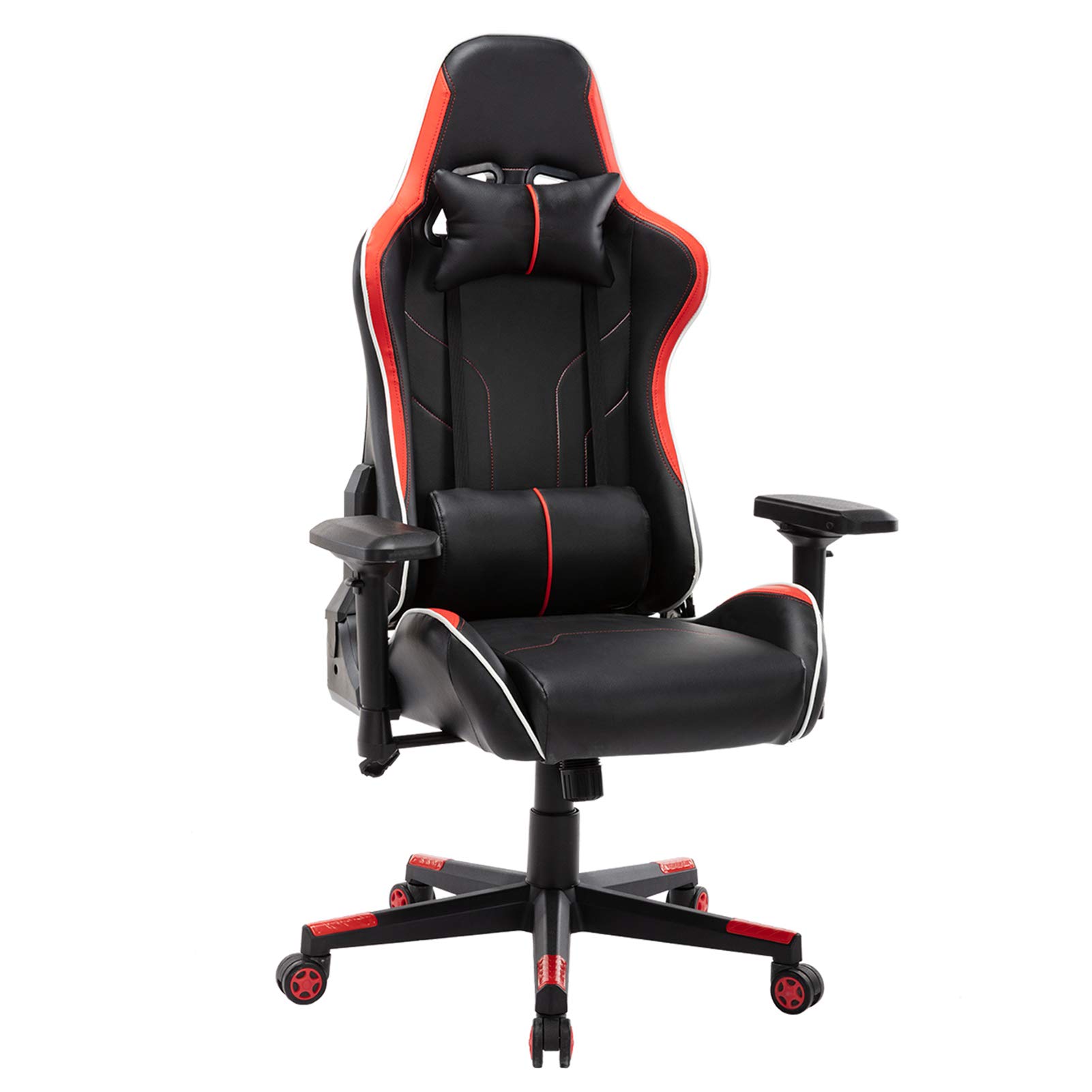 OCUhome Ergonomic Gaming Chair - Adjustable Office Computer Chair with Lumbar Support & Swivel Function, Black & Red - Perfect for Home Office, Gaming Setup & Workstation Decor
