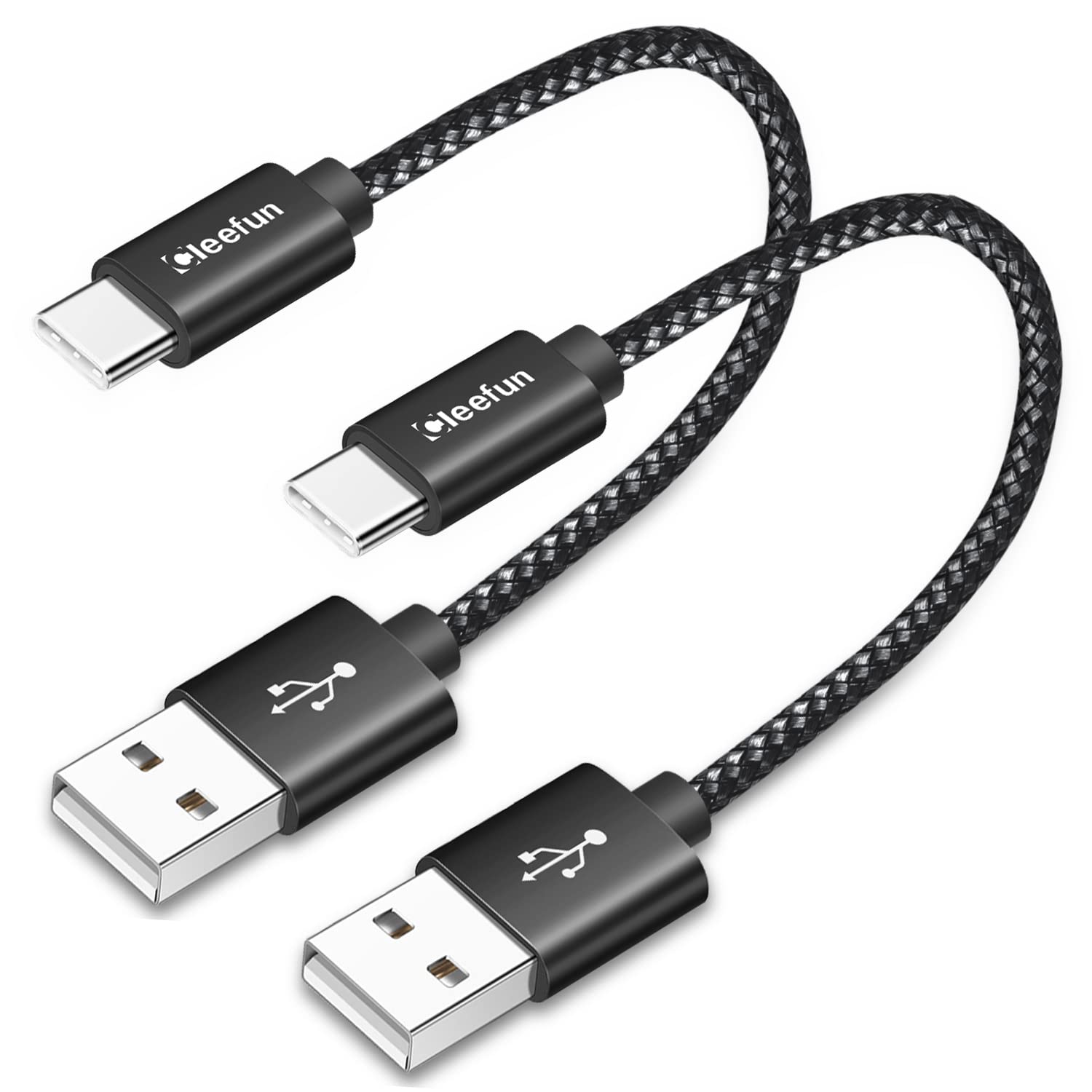Fast Charging USB A to USB C Cable [0.3m, 2-Pack] - 3A Nylon Braided Type C Charger Cord for Samsung Galaxy S21/S20/S10/S9/S8/S22+/S10e/A52/A51/A50/A70/A40/A41/A42/A32/A22 - Perfect for Home, Office & Travel Charging