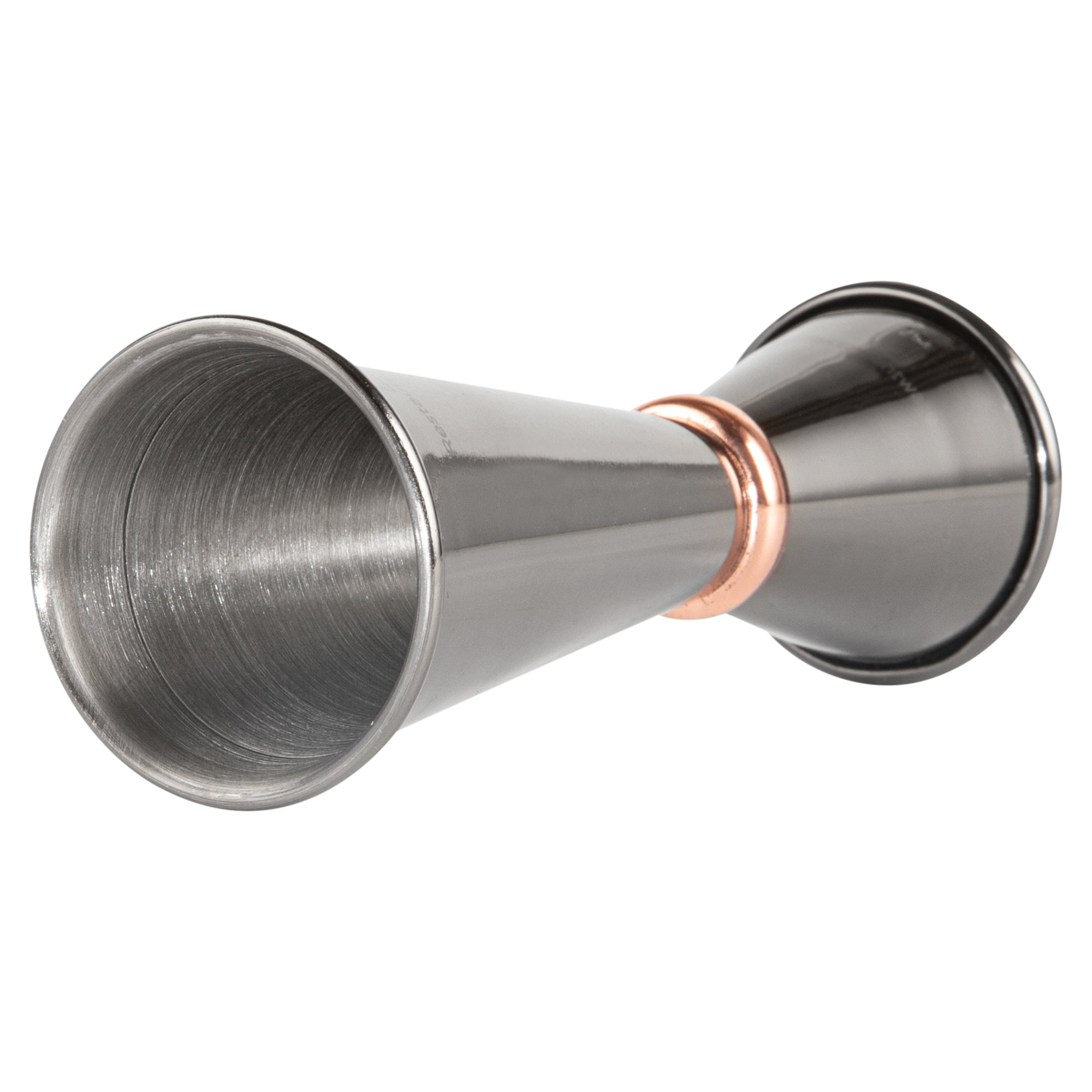 1 oz & 2 oz Black Stainless Steel Japanese Style Jigger with Copper Ring - Professional Cocktail Measuring Cup for Bartenders & Home Mixology - Perfect for Craft Cocktails, Bar Tools & Gift Sets