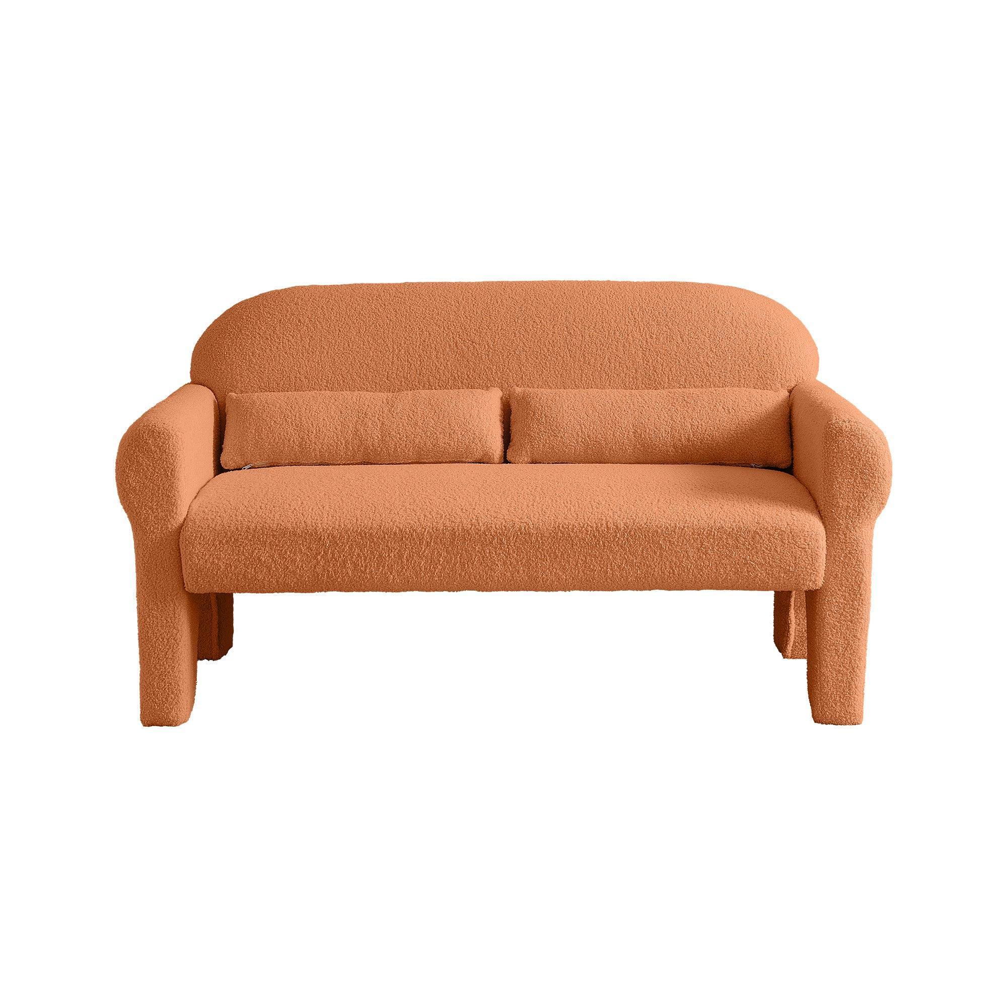 Modern Lambs Wool Fabric Loveseat Sofa for Living Room - Cozy 2-Seater Couch with Soft Upholstery | Perfect for Small Spaces, Apartments & Cozy Home Decor