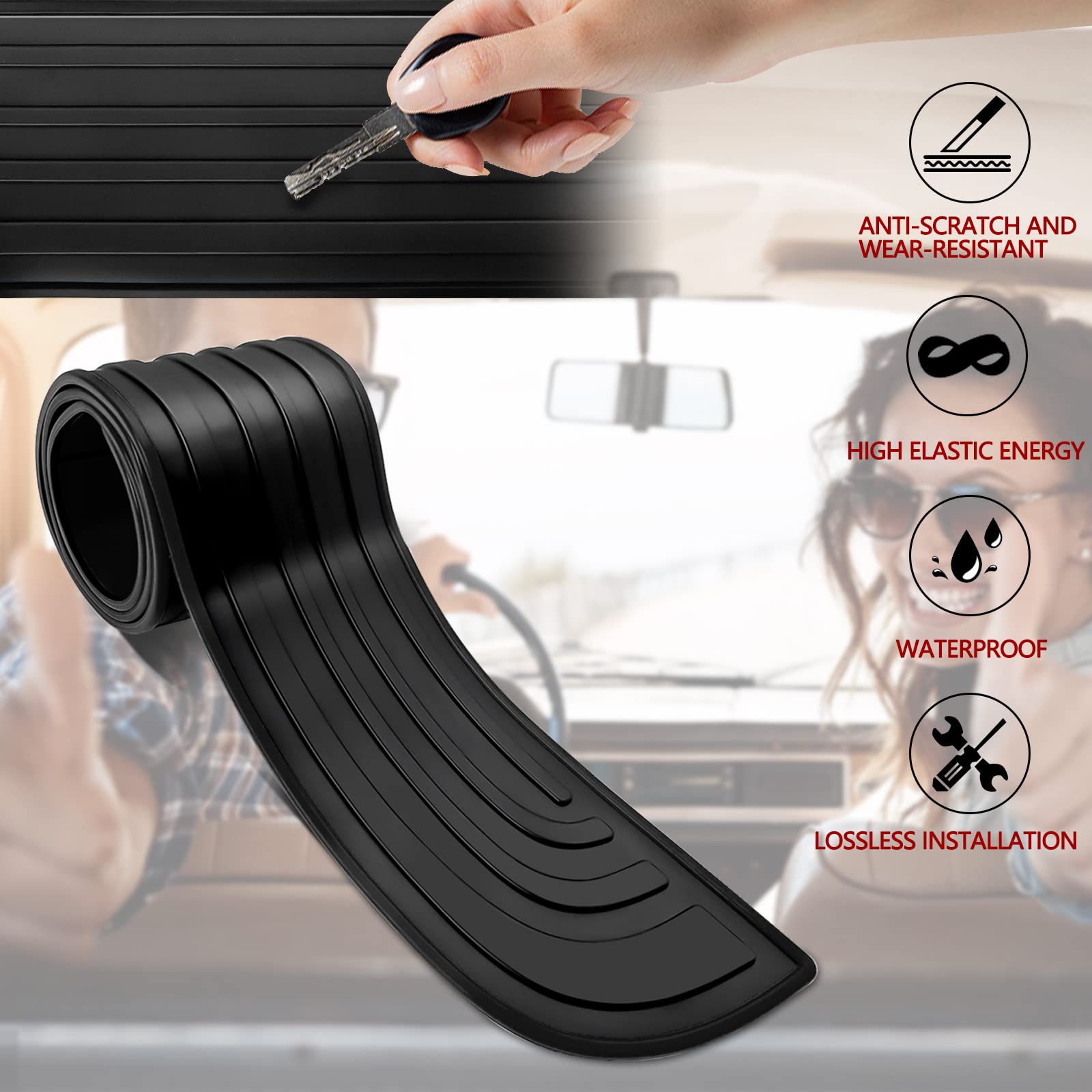 Rear Bumper Protector - Self-Adhesive Viscose Natural Rubber Car Bumper Guard for Most Vehicle Models | Durable Exterior Accessories for Parking Protection & Scratch Prevention