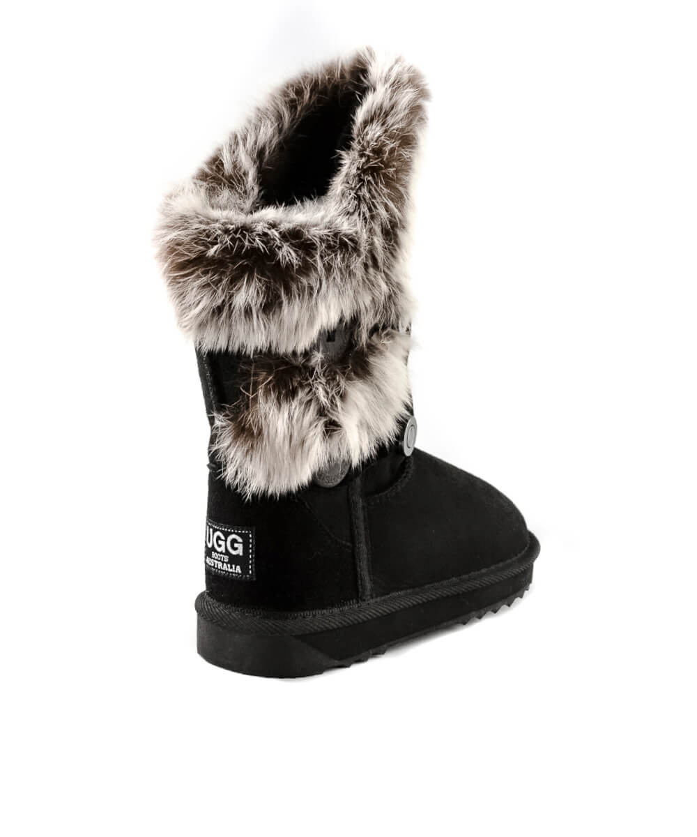 Men's UGG Classic Rabbit Fur Slippers - Cozy Winter Indoor/Outdoor House Shoes for Men