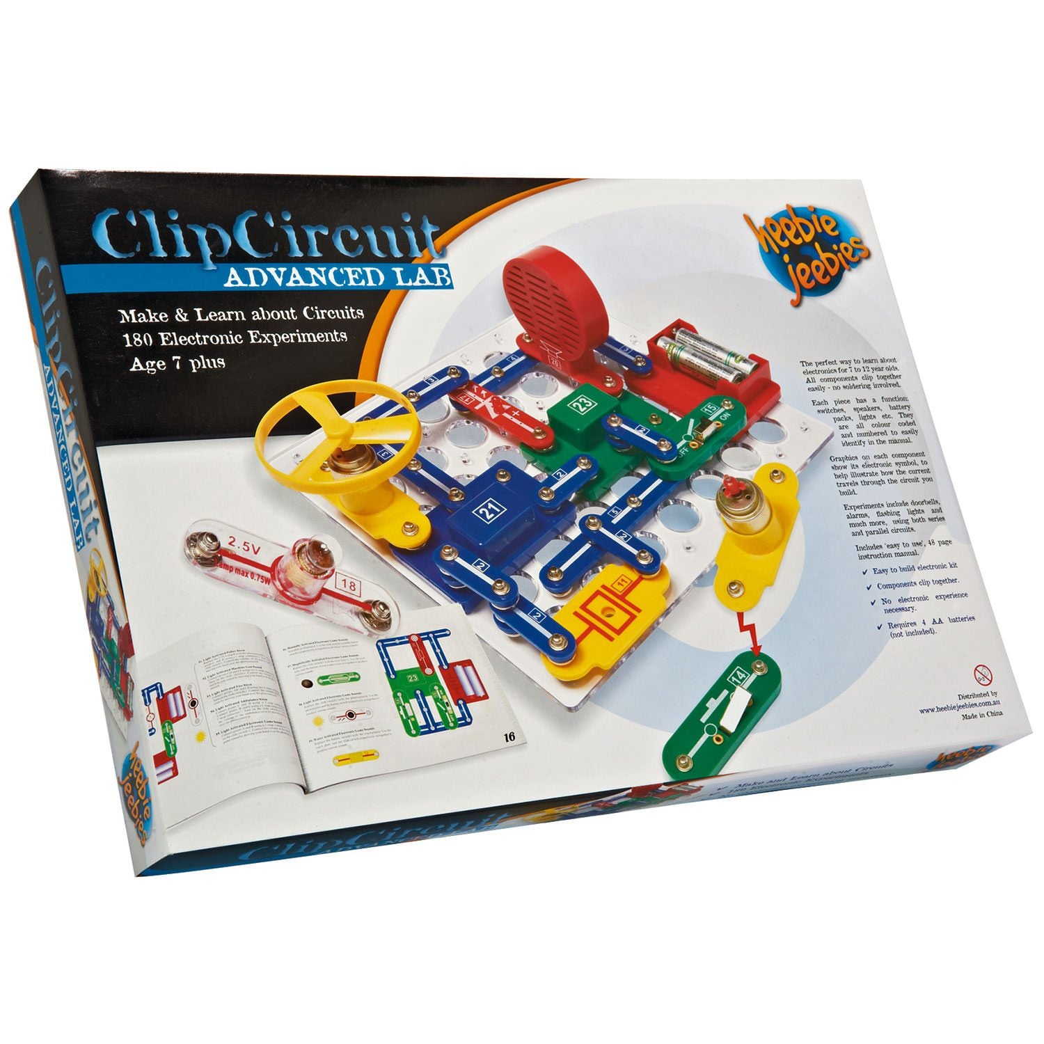 HEEBIE JEEBIES Clip Circuit Advanced Electronics Kit - 80+ STEM Projects for Kids & Teens, Educational Science Toy for Learning Circuits & Engineering - Perfect for School Labs, Home Experiments & STEM Classroom Activities
