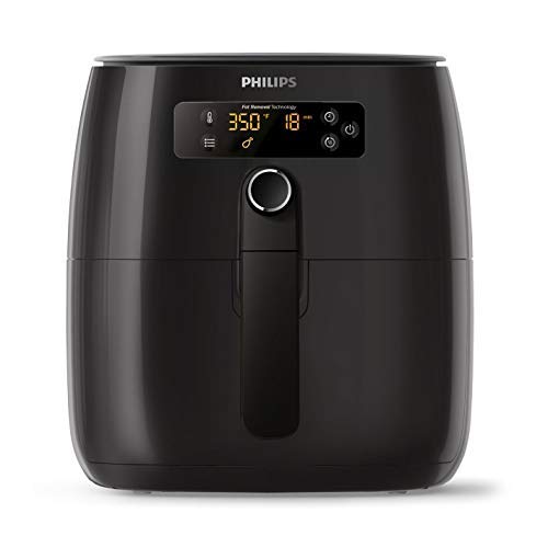 Philips Premium 1.8lb Compact Digital Air Fryer with Splatterproof Lid & Snack Cover - HD9741/56 (Renewed) - Perfect for Healthy Cooking, Quick Snacks & Family Meals
