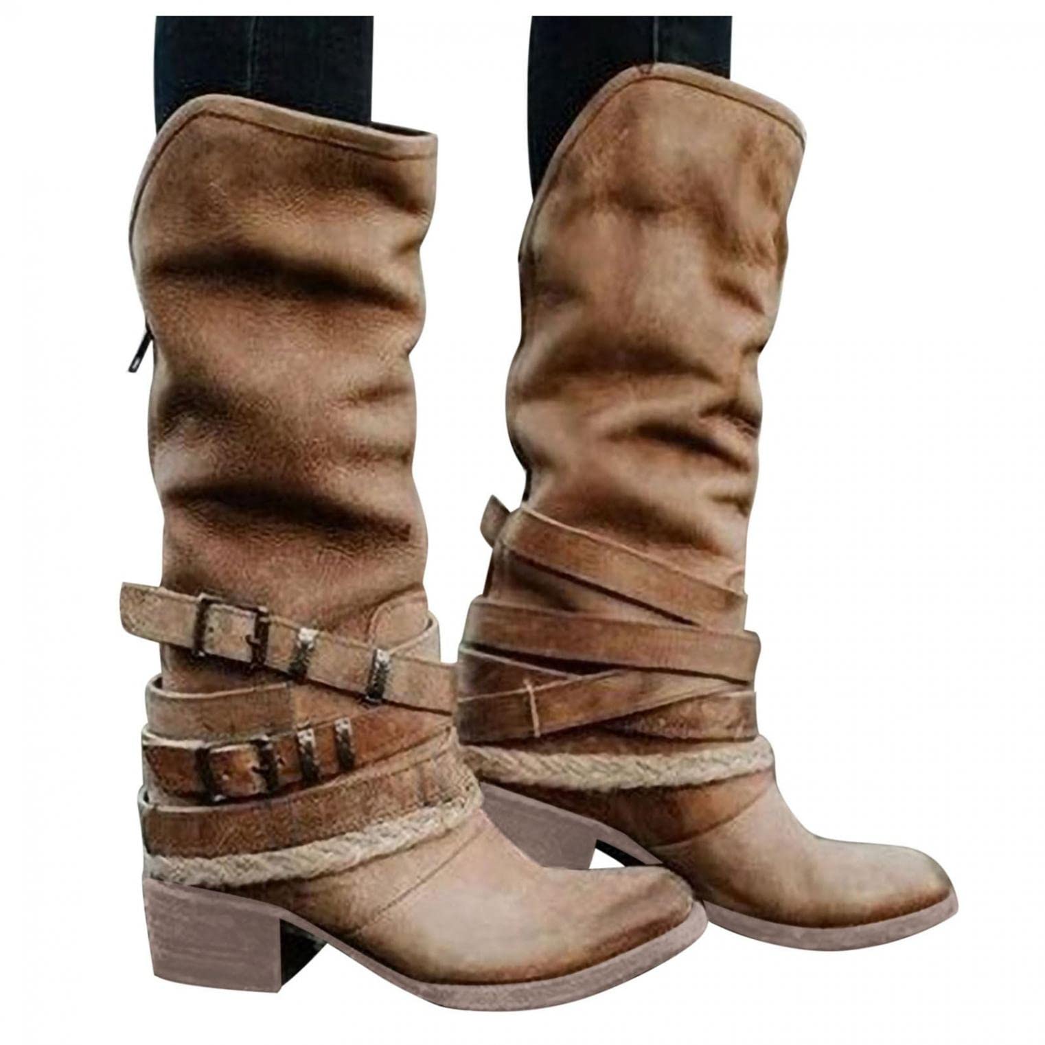 Vintage Slip-On Cowboy Boots for Women | Genuine Leather Low Heel Ankle Booties | Wide Width Comfort | Perfect for Western Fashion, Country Dancing & Casual Outfits