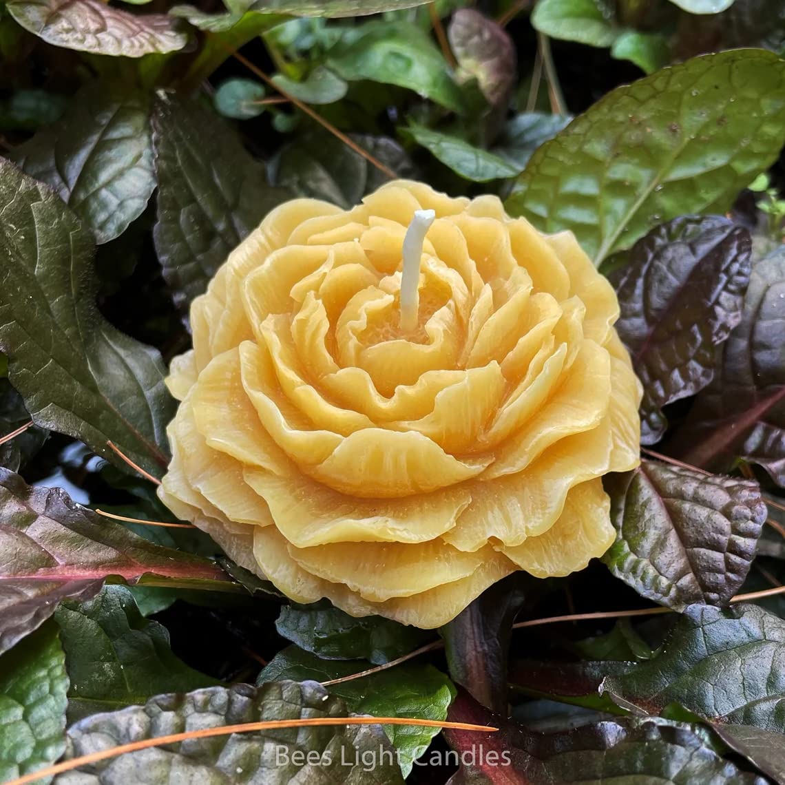 100% All Natural Peony Flower Beeswax Candle - Handmade in USA | Floral Scented Soy Candle | Perfect Gift for Mother's Day, Birthday & Home Decor | Romantic Aroma for Bedroom, Bathroom & Relaxation