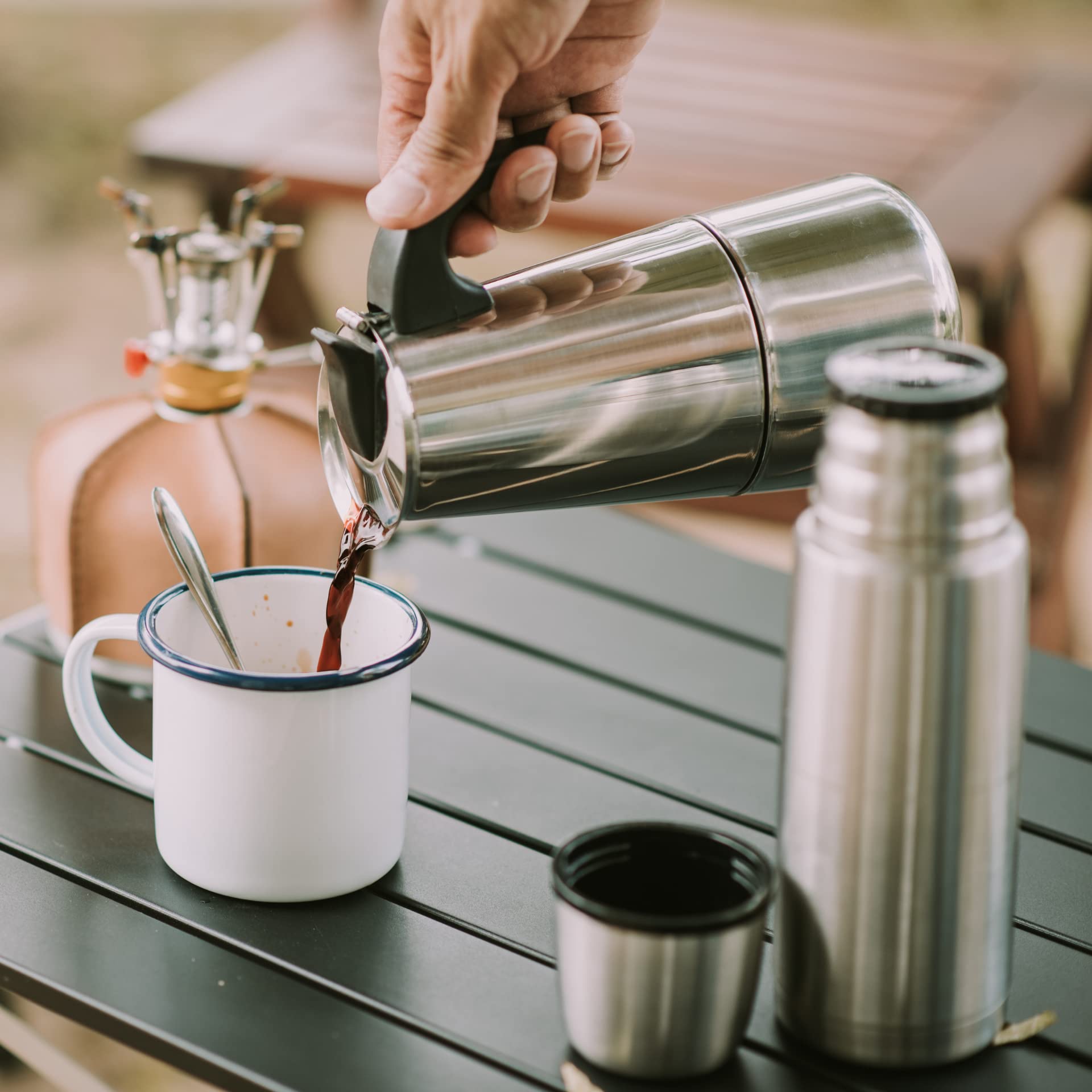 Mixpresso Electric Coffee Grinder - 12 Cup Capacity with 304 Stainless Steel Blade for Espresso Beans, Removable Chamber - Bundle with 9 Cup Stovetop Espresso Maker & Moka Pot - Perfect for Home, Office & Camping Coffee Brewing