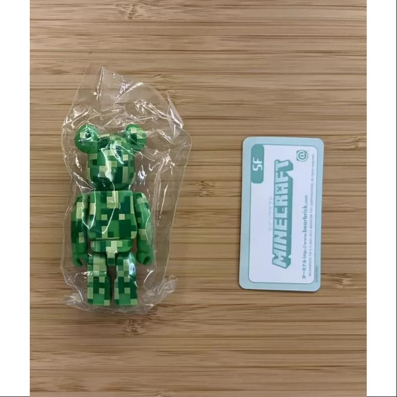 Bearbrick Series 31 SF Minecraft Creeper 100% Collectible Figure - Perfect for Gaming Fans, Anime Collectors & Home Decor Display