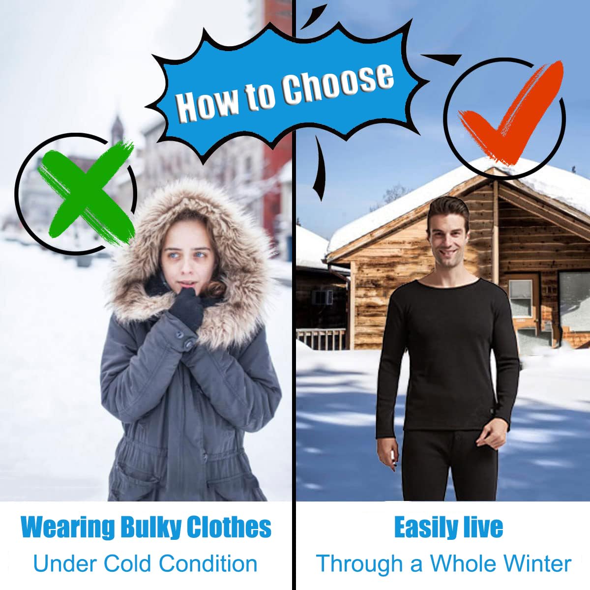 Electric Heated Thermal Underwear Set for Men - USB-Powered Long Johns with Built-in Power Bank | Winter Travel, Outdoor Work & Cold Weather Activities