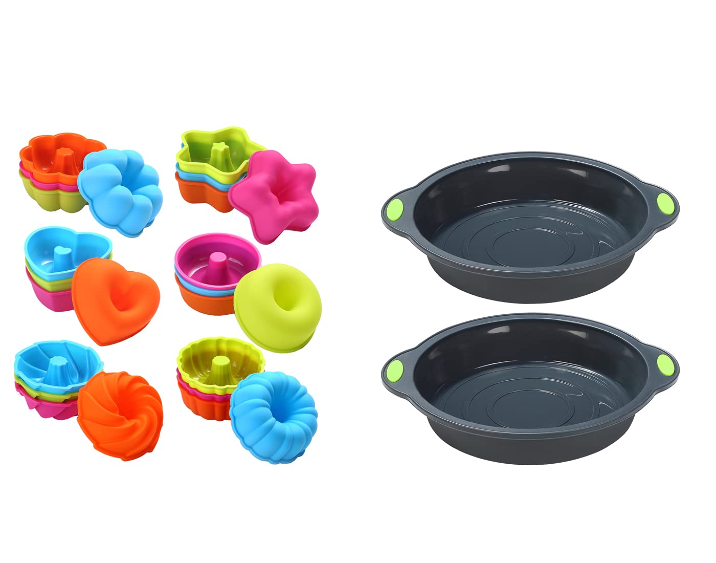24-Pack Nonstick Silicone Baking Molds - 2 3/4