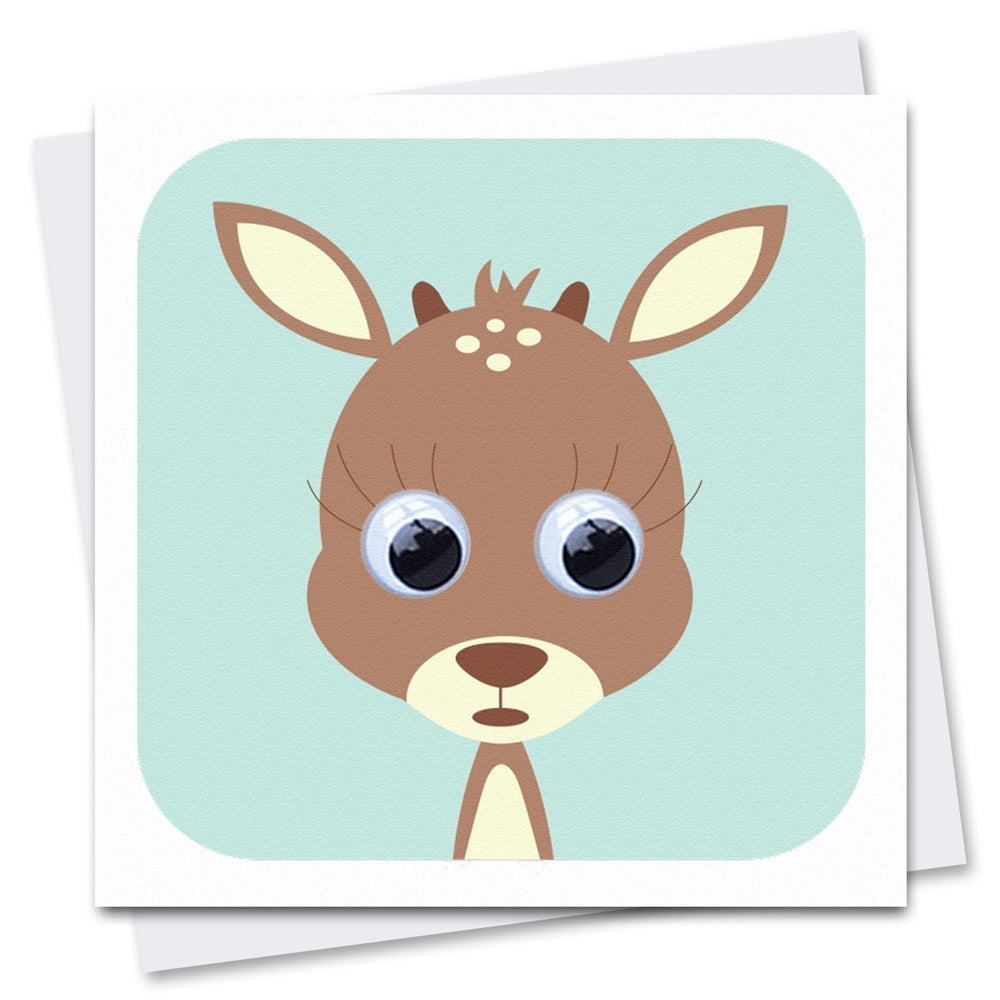 Funny Googly Eyes Greeting Card - Deirdre Deer Design for Birthday, Christmas & Thank You Cards | Perfect for Humorous Gifts & Party Invitations