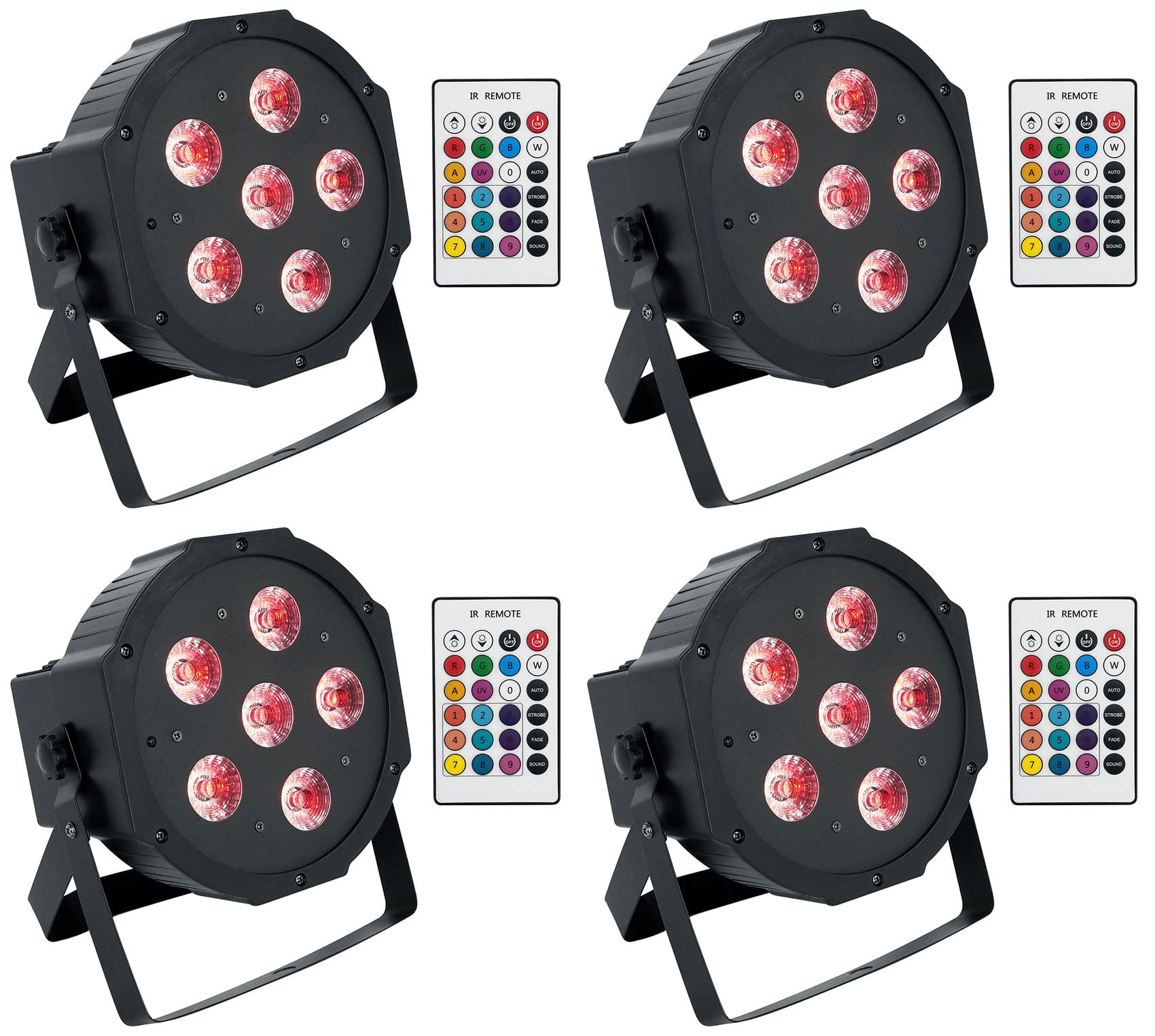 Rockville PAR 61 RGBWA+UV Rechargeable Battery DJ Wash Light with DMX & Remote Control - Perfect for Stage Lighting, Clubs, Weddings, and Live Events