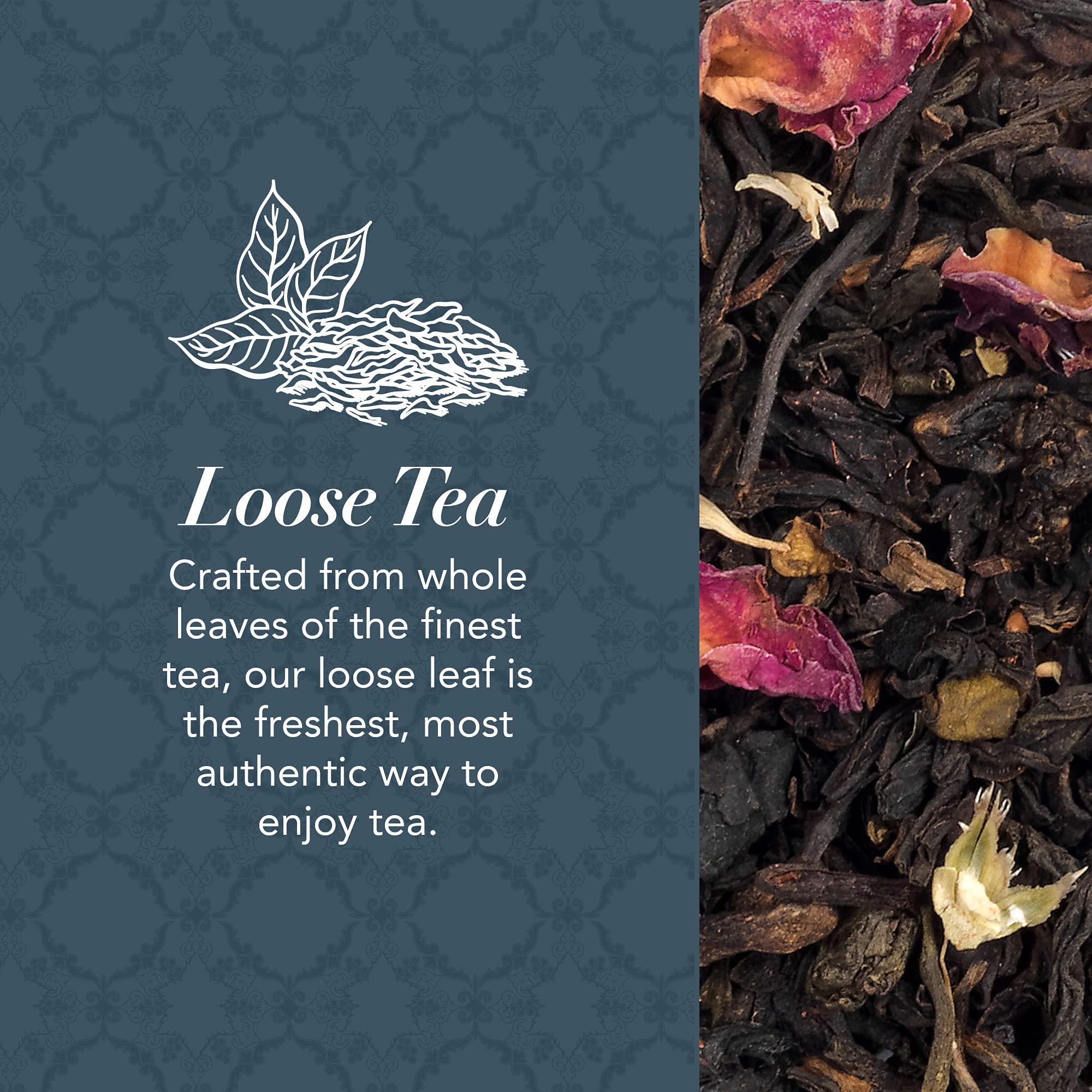Whittard of Chelsea Afternoon Tea Collection Gift Box - 4 Premium Loose Leaf Teas: English Breakfast, Earl Grey, English Rose & Mango Bergamot (3 Black Teas + 1 Green Tea) - Perfect for Afternoon Tea Parties, Gifts & Relaxation