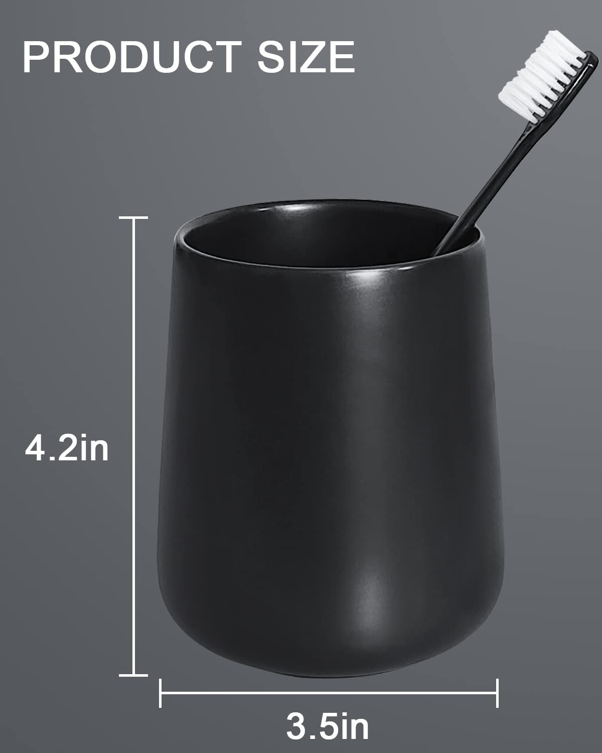 Matte Black Ceramic Toothbrush Holder & Toothpaste Organizer - Bathroom Countertop Storage Stand for Home Decor | Perfect for Modern Bathrooms, Vanities, and Dresser Organization