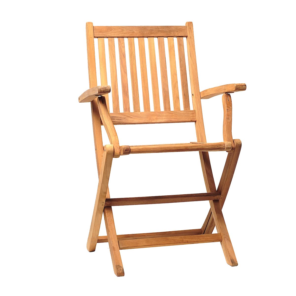 Amazonia London 2-Piece Certified Teak Patio Folding Armchair Set - Outdoor Garden Furniture for Poolside, Deck, and Backyard Relaxation