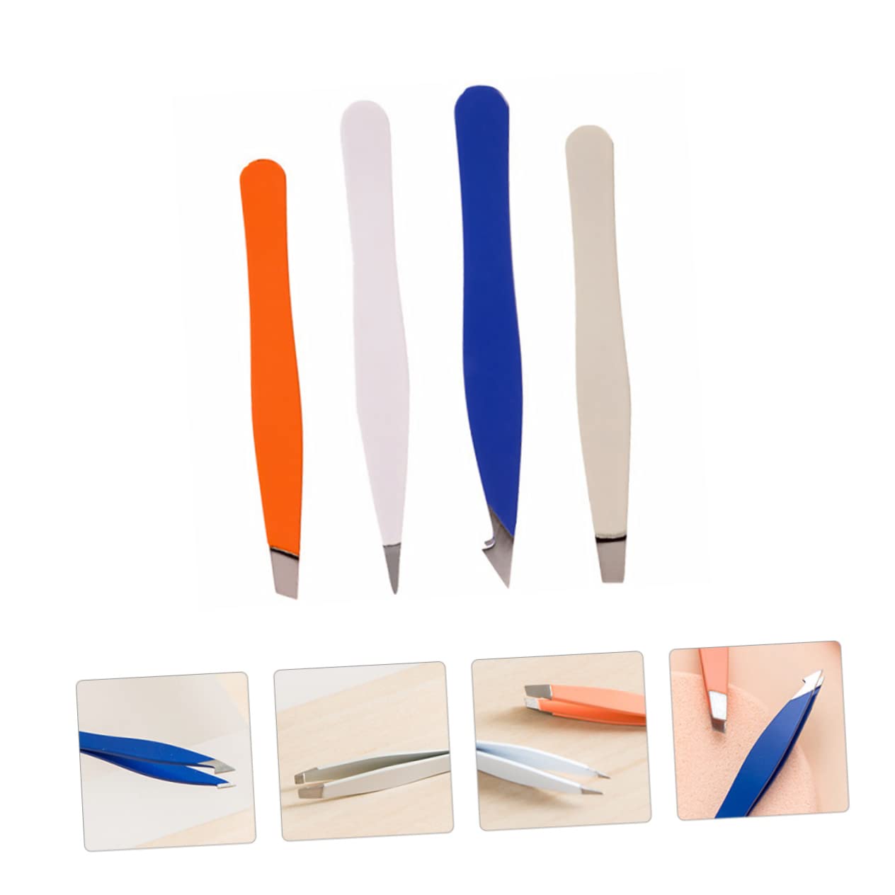 Healeved 4-Piece Stainless Steel Eyebrow & Eyelash Kit - Professional Tweezers, Clips, Nipper for Precise Eyebrow Shaping & Eyelash Extensions - Perfect for Salon, Home Makeup & Beauty Routines