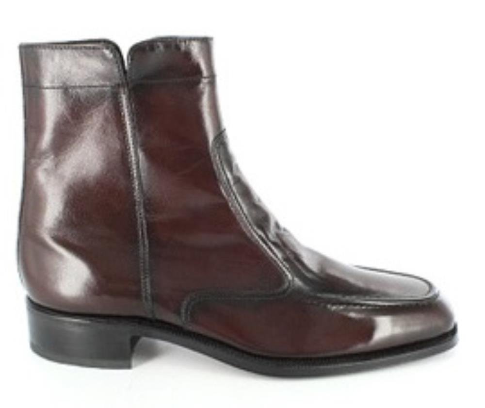 Florsheim Men's Essex Side Zip Boots - Black Cherry Leather Ankle Boots for Work, Casual & Outdoor Wear