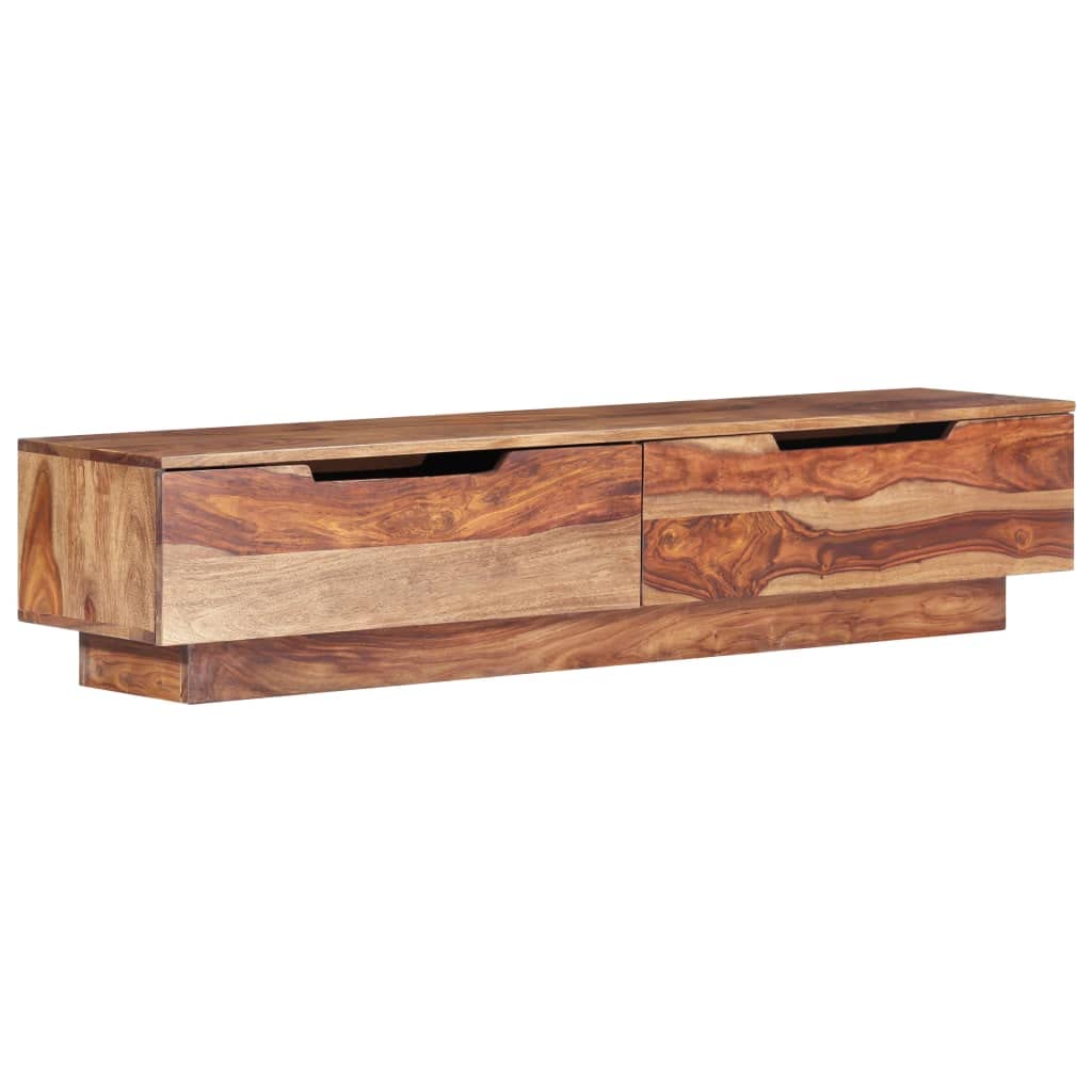 Solid Sheesham Wood TV Stand with 2 Drawers - 57.1
