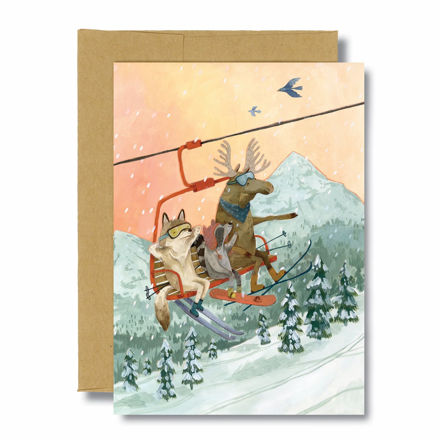 Sunset Ski Card - Waterproof & Durable Ski Pass Holder for Winter Sports | Perfect for Ski Resorts, Snowboarding & Mountain Adventures