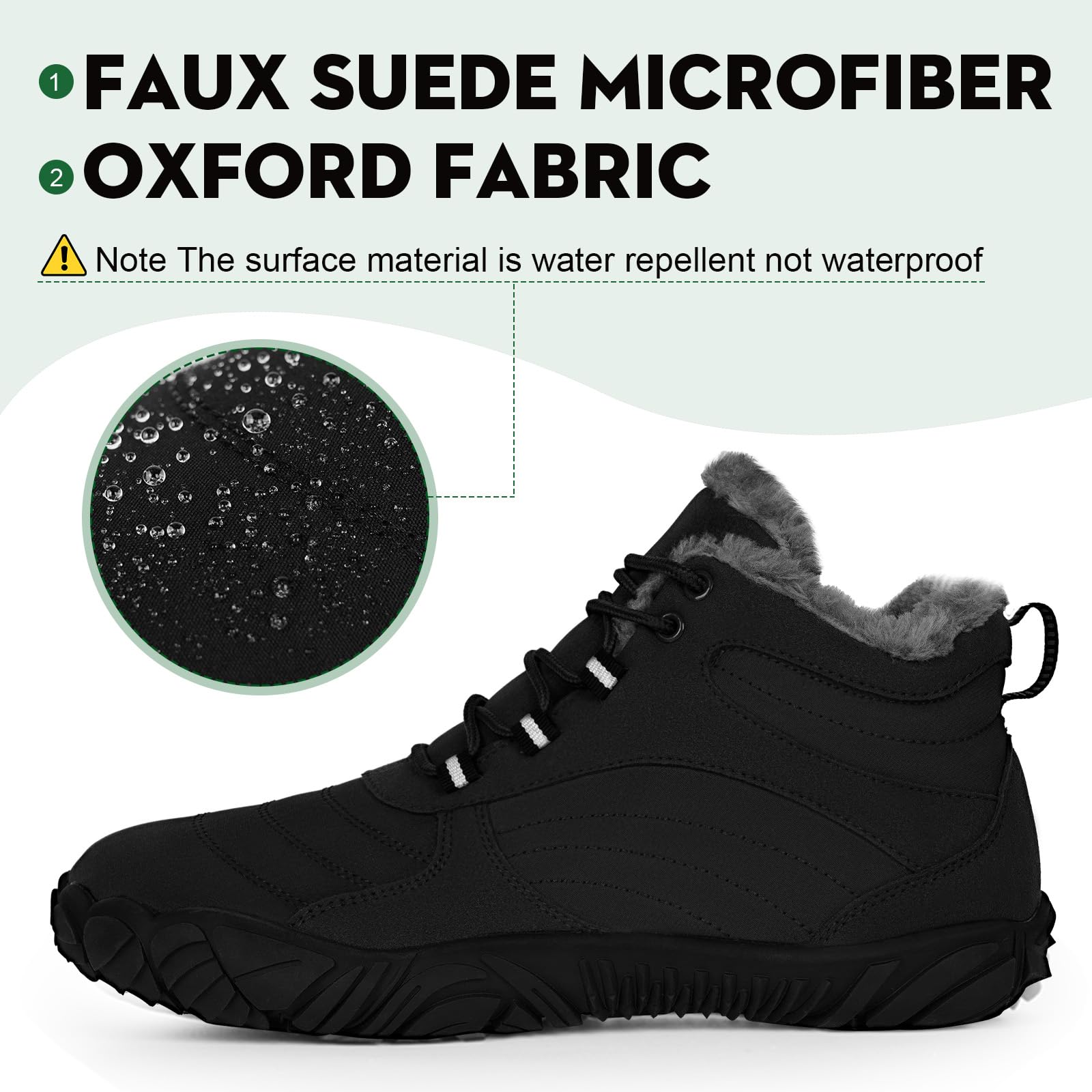 Winter Barefoot Shoes for Women & Men - Warm Snow Boots with Wide Toe Box, Zero Drop Hiking Boots for Cold Weather - Perfect for Snow Hiking, Casual Winter Wear & Outdoor Activities