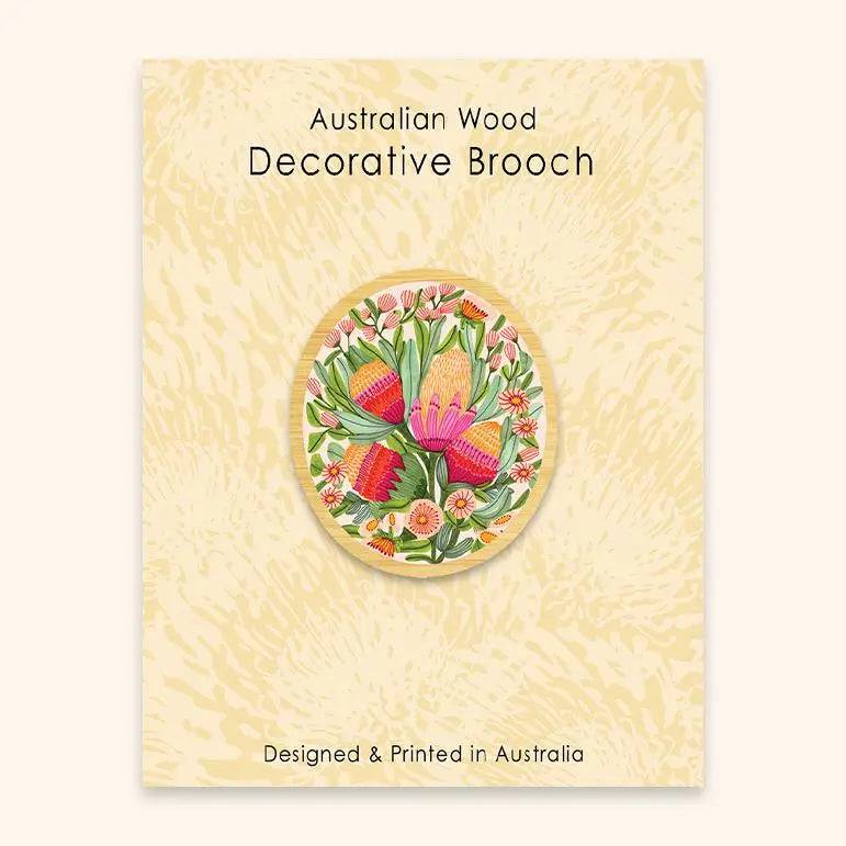 Exquisite Protea Flower Wooden Brooch Pin - Handcrafted Floral Accessory for Women - Perfect for Weddings, Parties, and Special Occasions