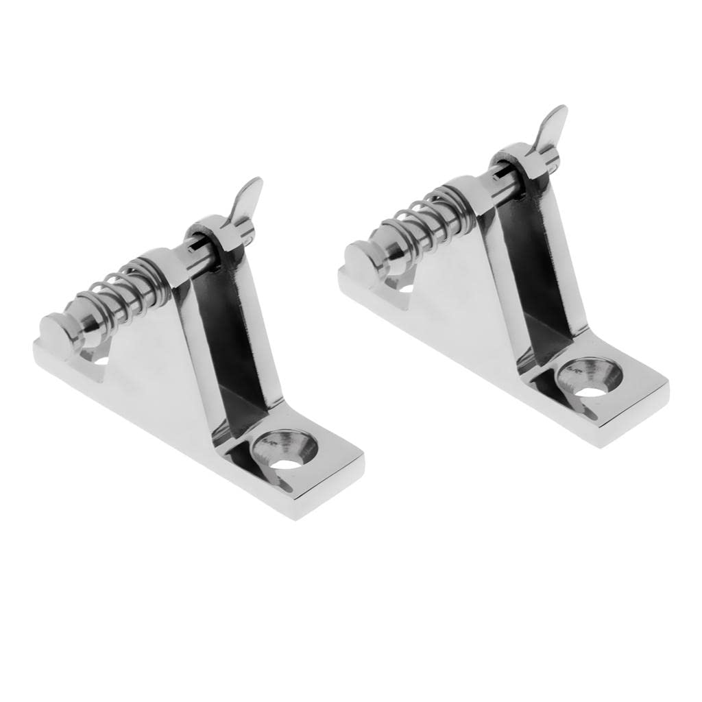 MERIGLARE 2Pcs Stainless Steel Deck Hinge with Pin for Boat Cover Canopy - 5.9 X 1.5 cm - Marine Grade Hardware for Sailboats, Yachts & RV Covers