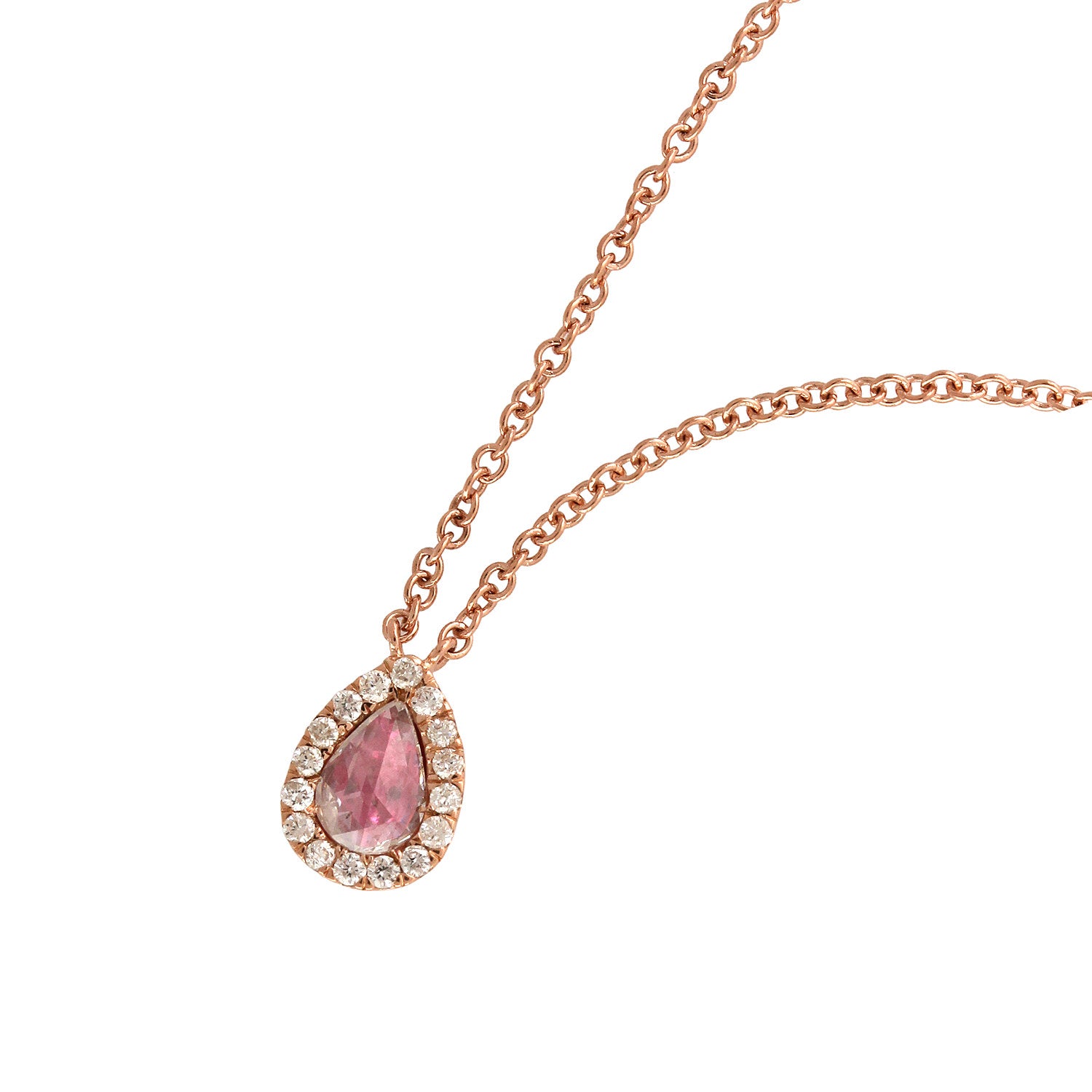 18K Rose Gold Colored Diamond Dainty Princess Necklace - Elegant Jewelry for Weddings, Anniversaries & Special Occasions